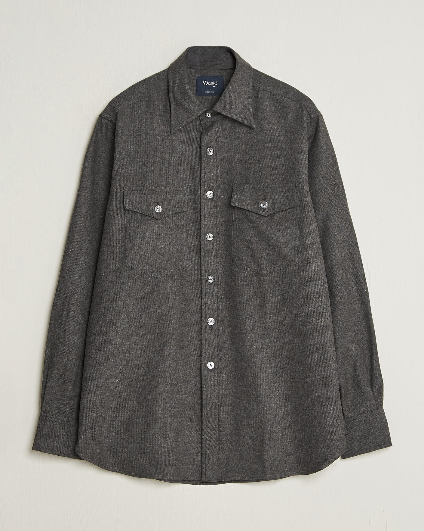 Mies | Kauluspaidat | Drake's | Two Pocket Casual Shirt Grey