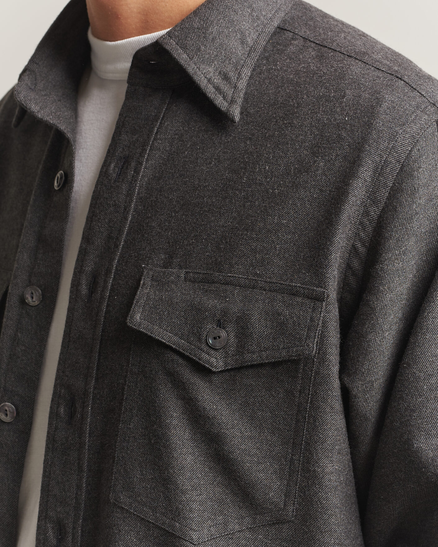 Mies | Kauluspaidat | Drake's | Two Pocket Casual Shirt Grey