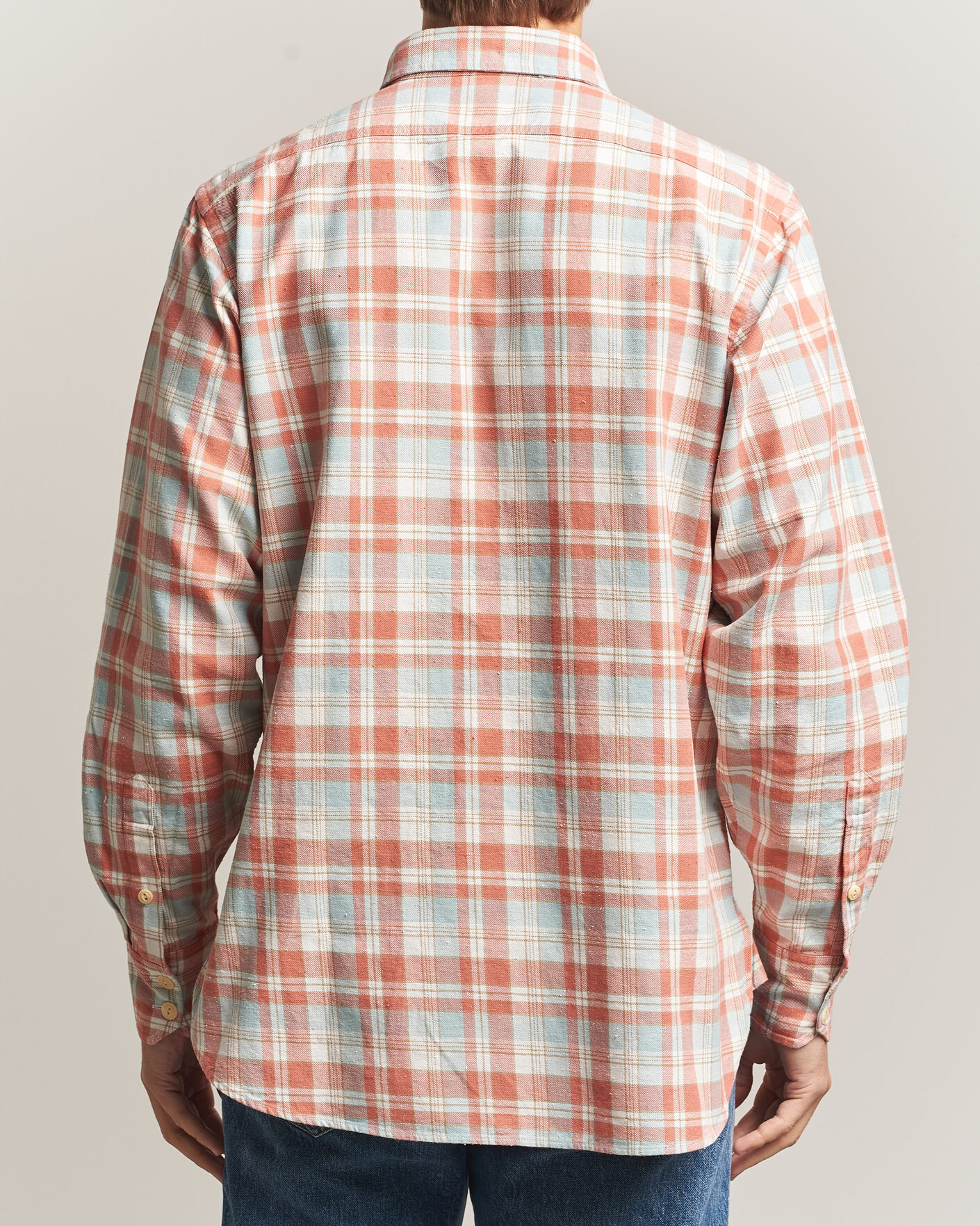 Mies | Kauluspaidat | Drake's | Two Pocket Check Shirt Pink/Blue