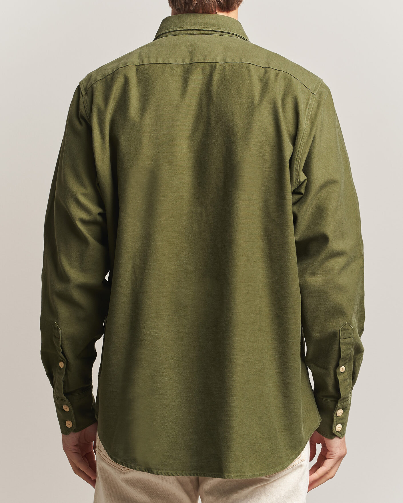 Mies | Kauluspaidat | Drake's | Two Pocket Casual Cotton Shirt Olive