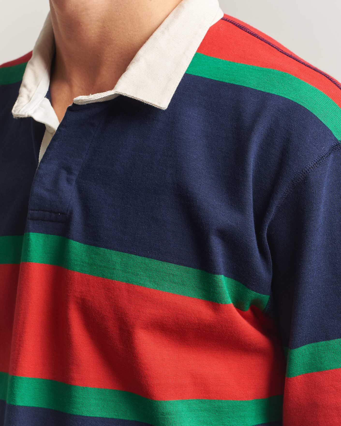 Mies | Puserot | Drake's | Middle Stripe Rugby Navy/Red/Green