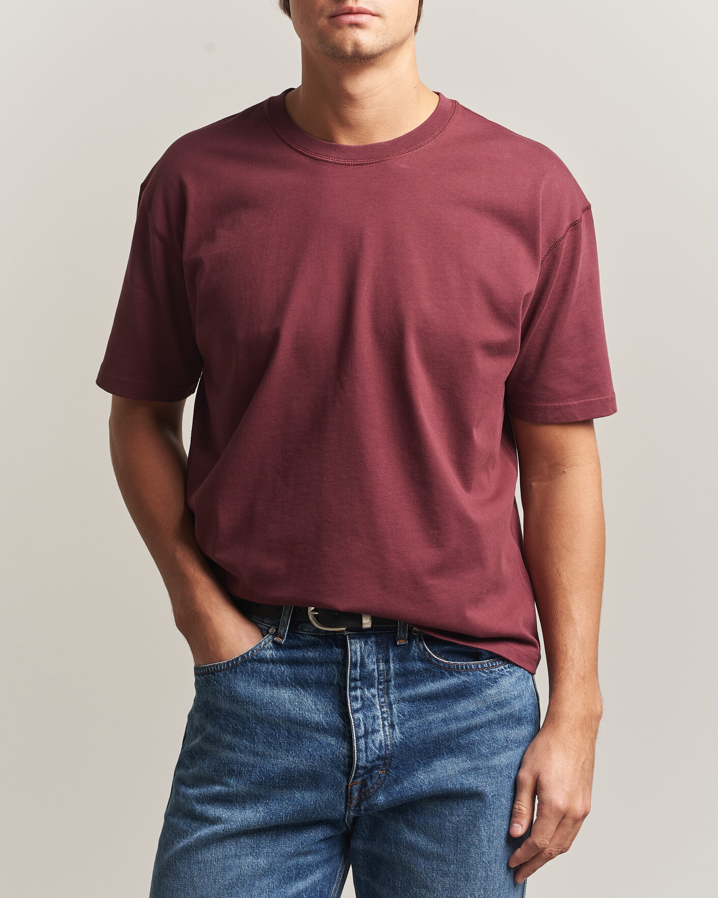 Mies | T-paidat | Drake's | O´Clock Back Print Hiking T-Shirt Dark Plum