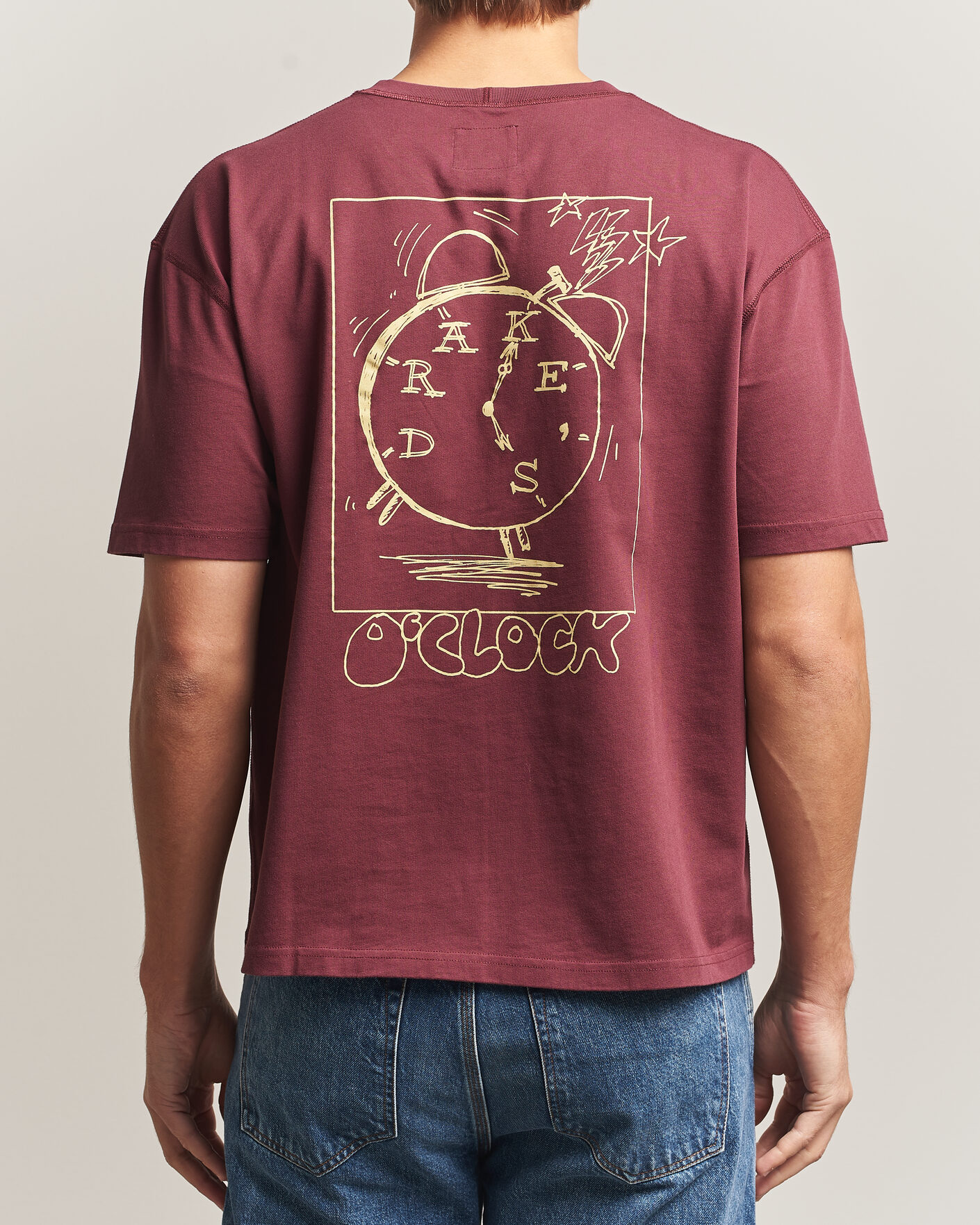 Mies | T-paidat | Drake's | O´Clock Back Print Hiking T-Shirt Dark Plum