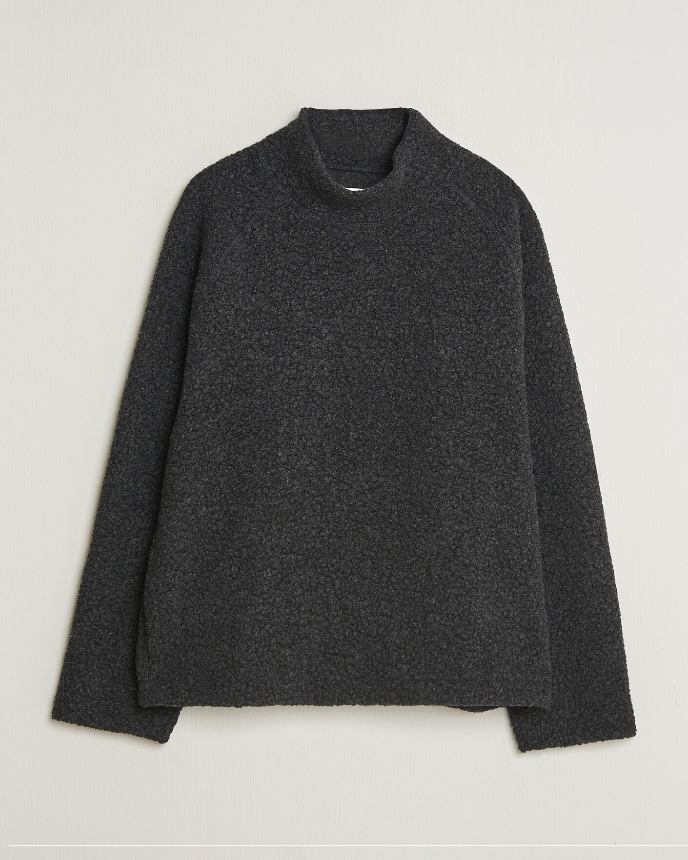 Mies | Puserot | Drake's | Mock Neck Fleece Grey