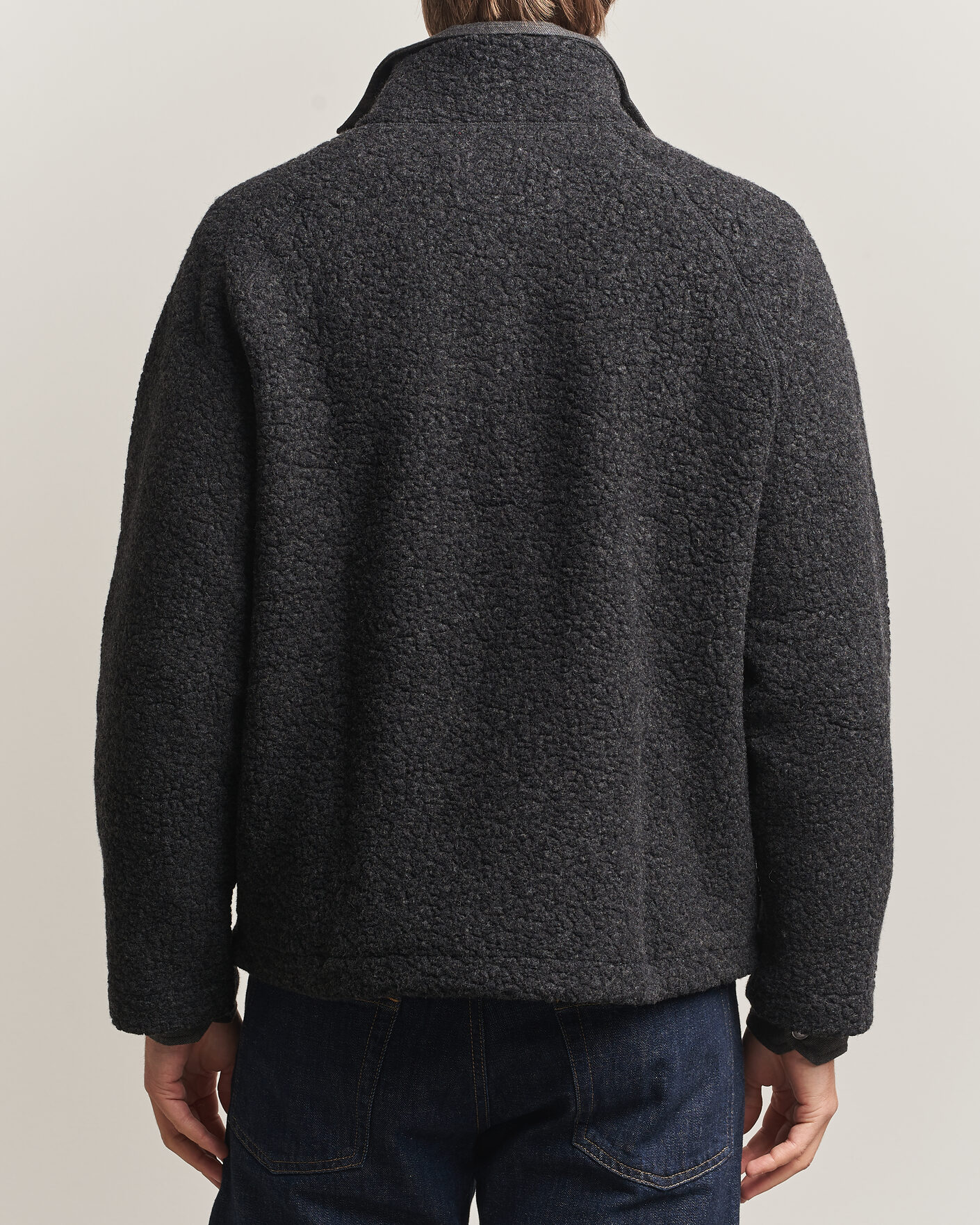Mies | Puserot | Drake's | Mock Neck Fleece Grey