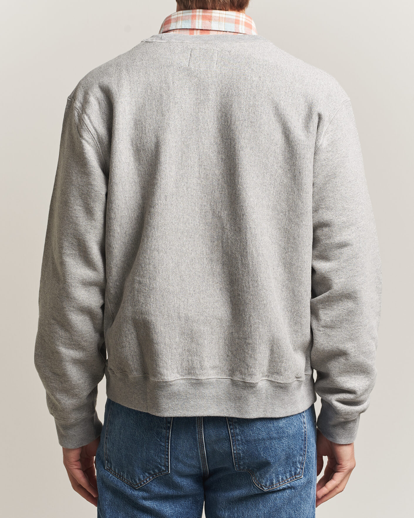 Mies | Puserot | Drake's | Reverse Weave Crewneck Sweatshirt Grey