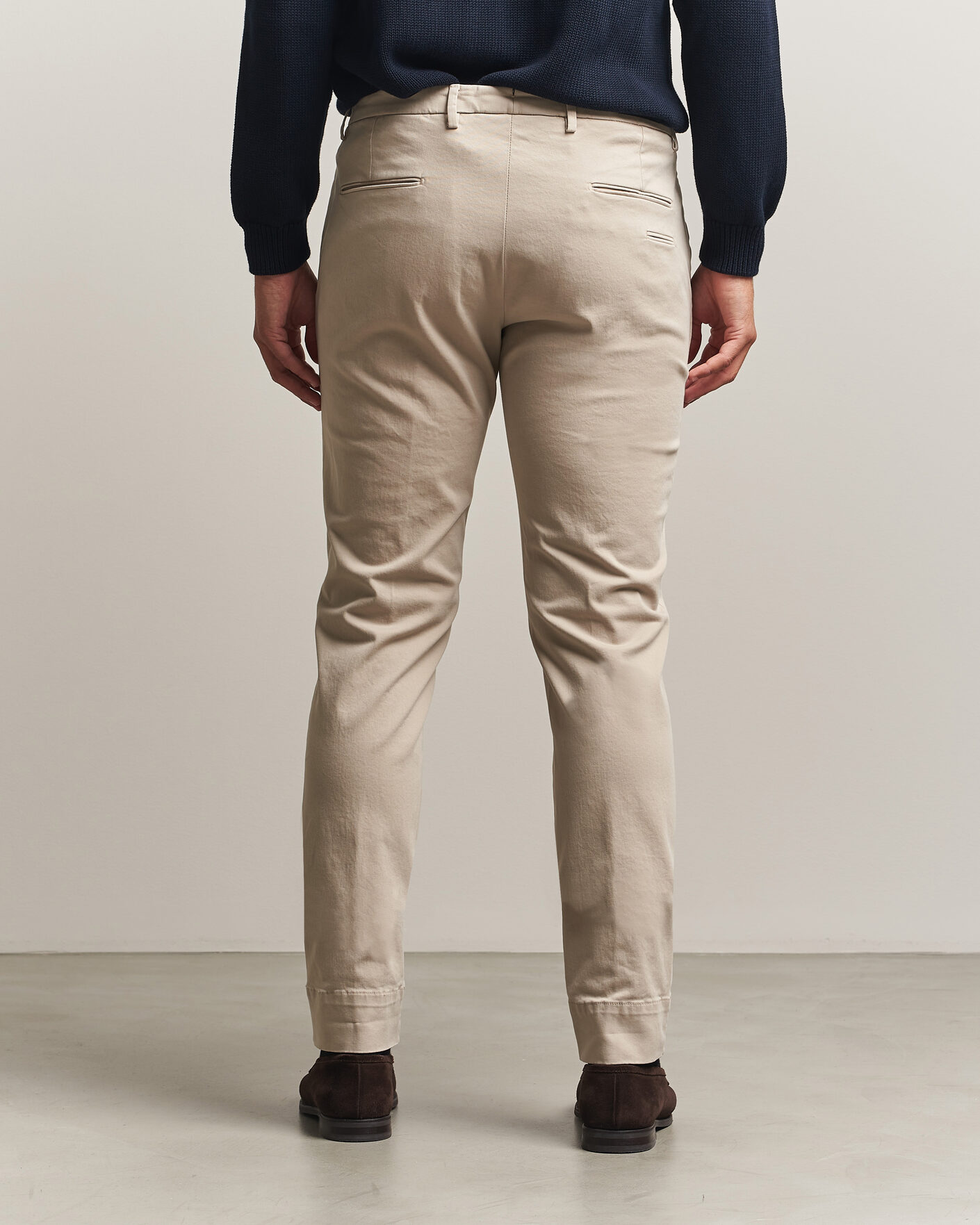 Mies | Housut | Briglia 1949 | Slim Fit Cotton Stretch Trousers Beige