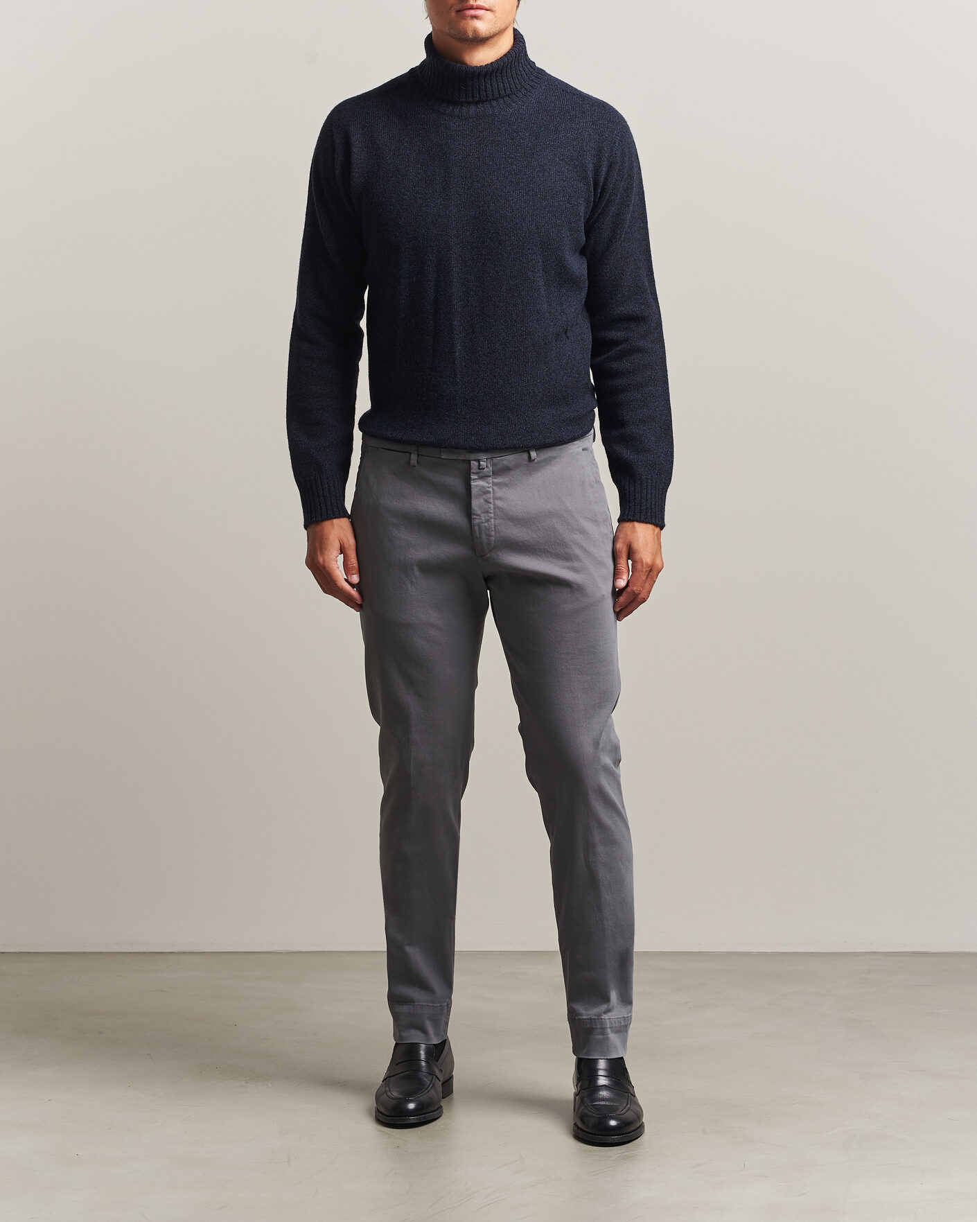 Mies | Housut | Briglia 1949 | Slim Fit Cotton Stretch Trousers Grey