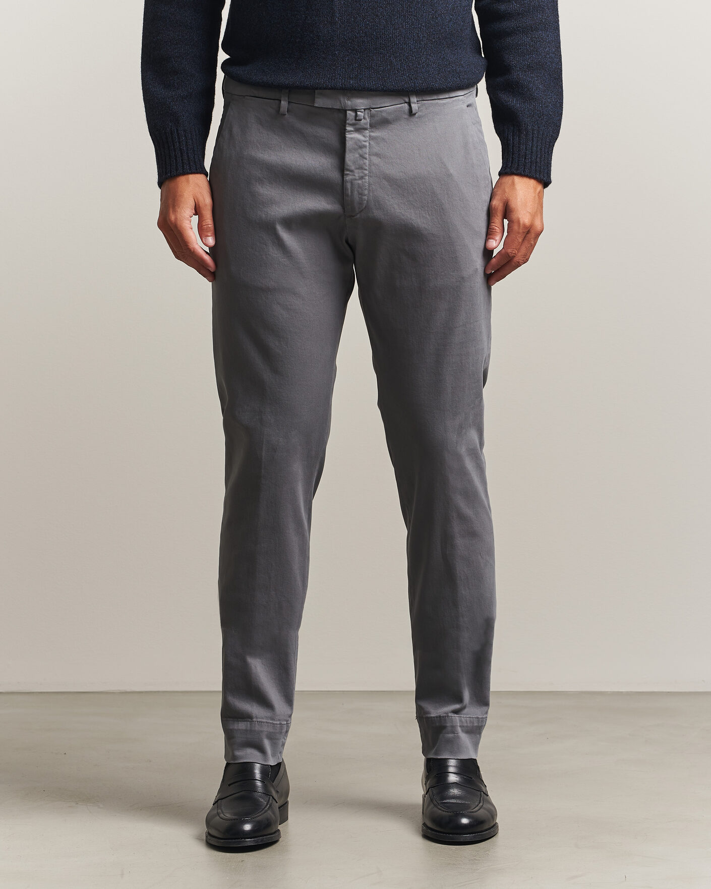 Mies | Housut | Briglia 1949 | Slim Fit Cotton Stretch Trousers Grey