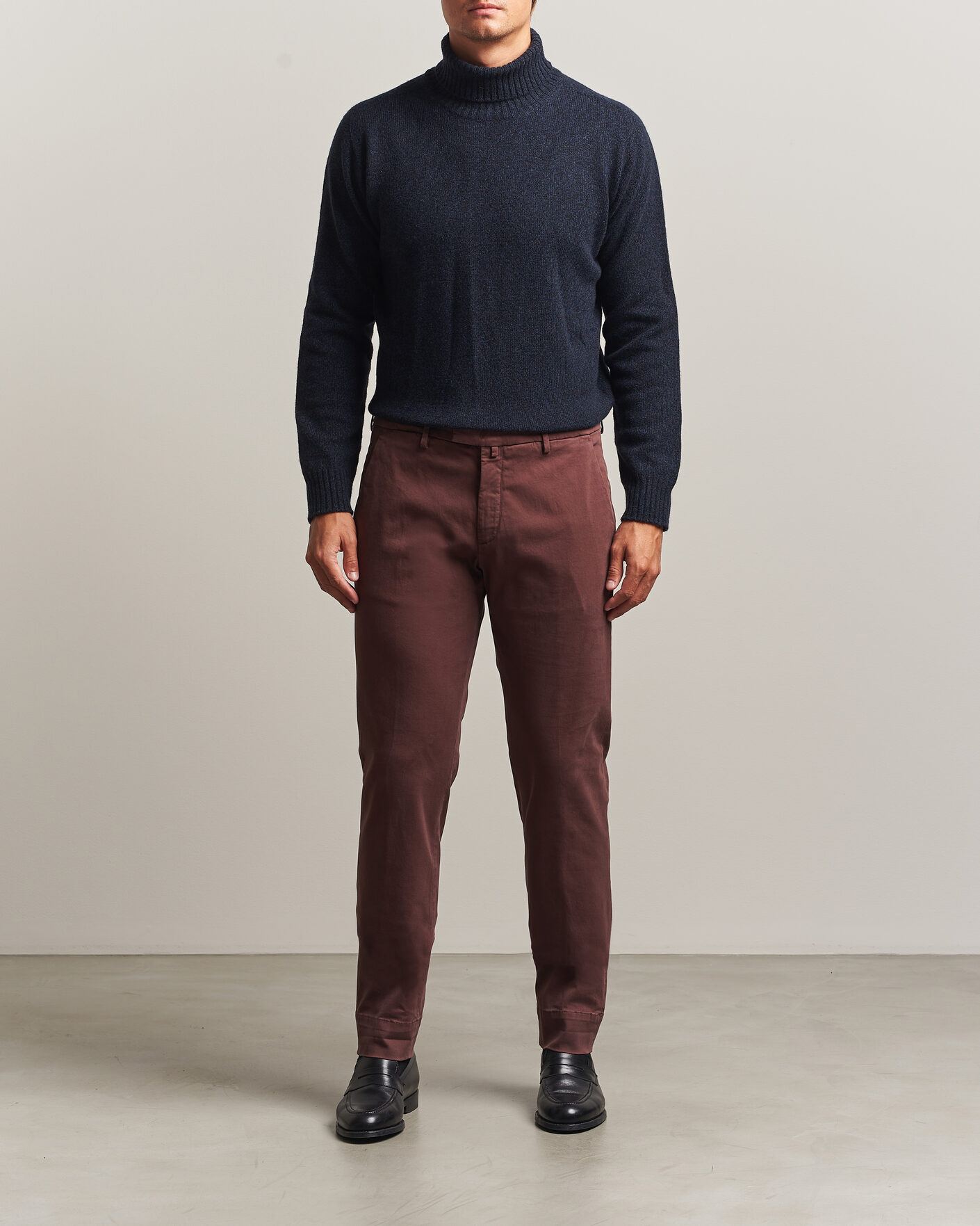 Mies | Housut | Briglia 1949 | Slim Fit Cotton Stretch Trousers Burgundy
