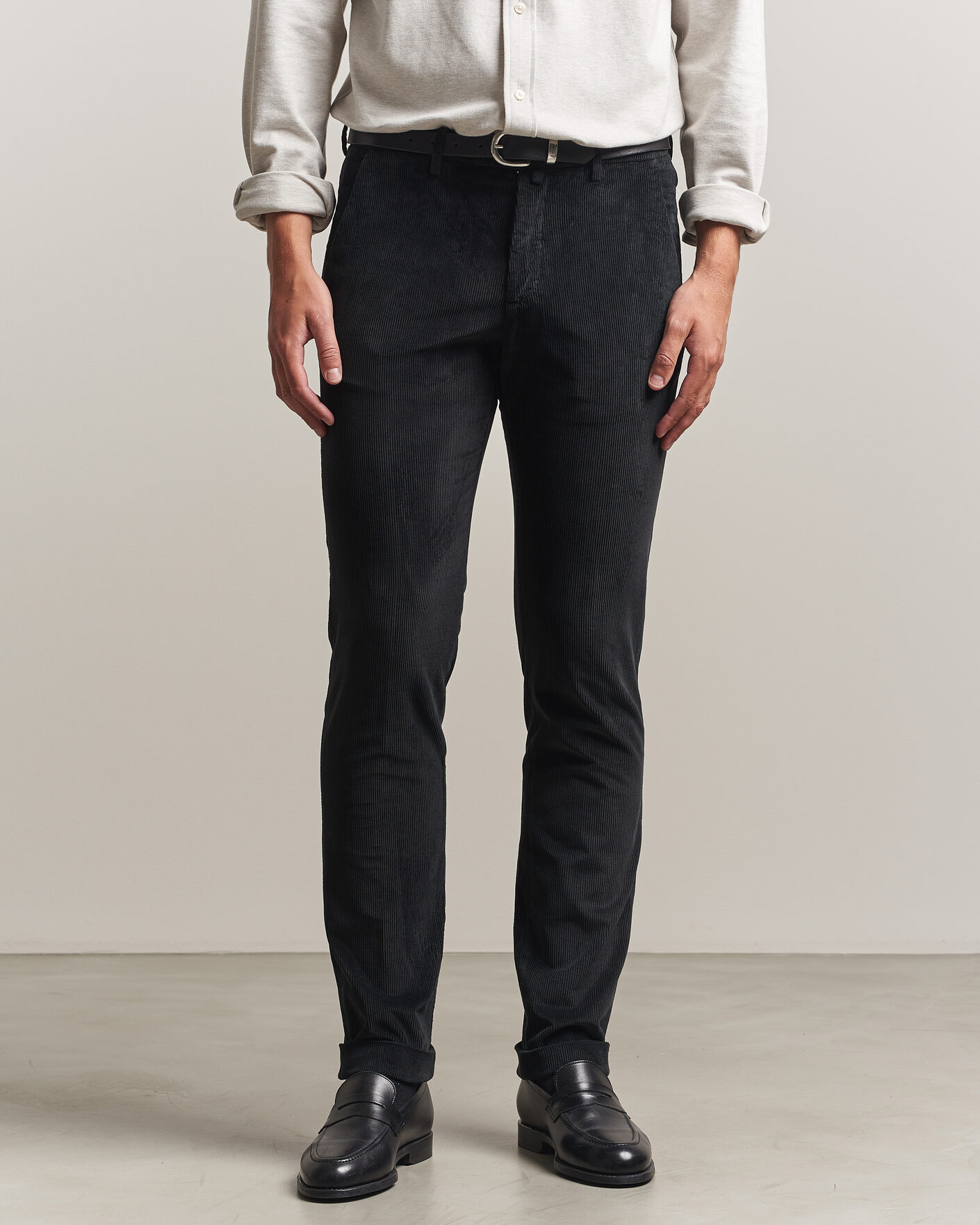 Mies | Housut | Briglia 1949 | Slim Fit Corduroy Trousers Black
