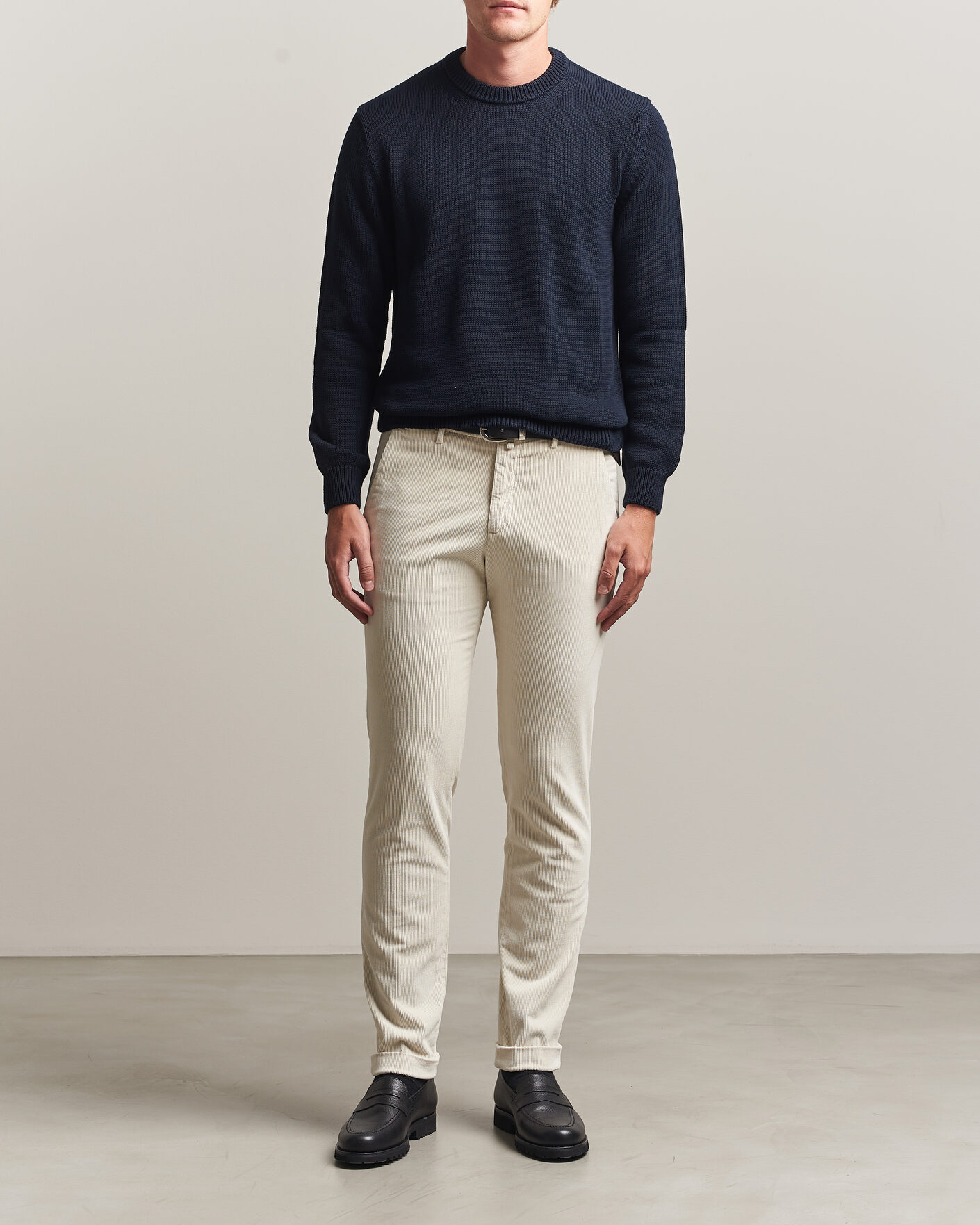 Mies | Housut | Briglia 1949 | Slim Fit Corduroy Trousers Off White