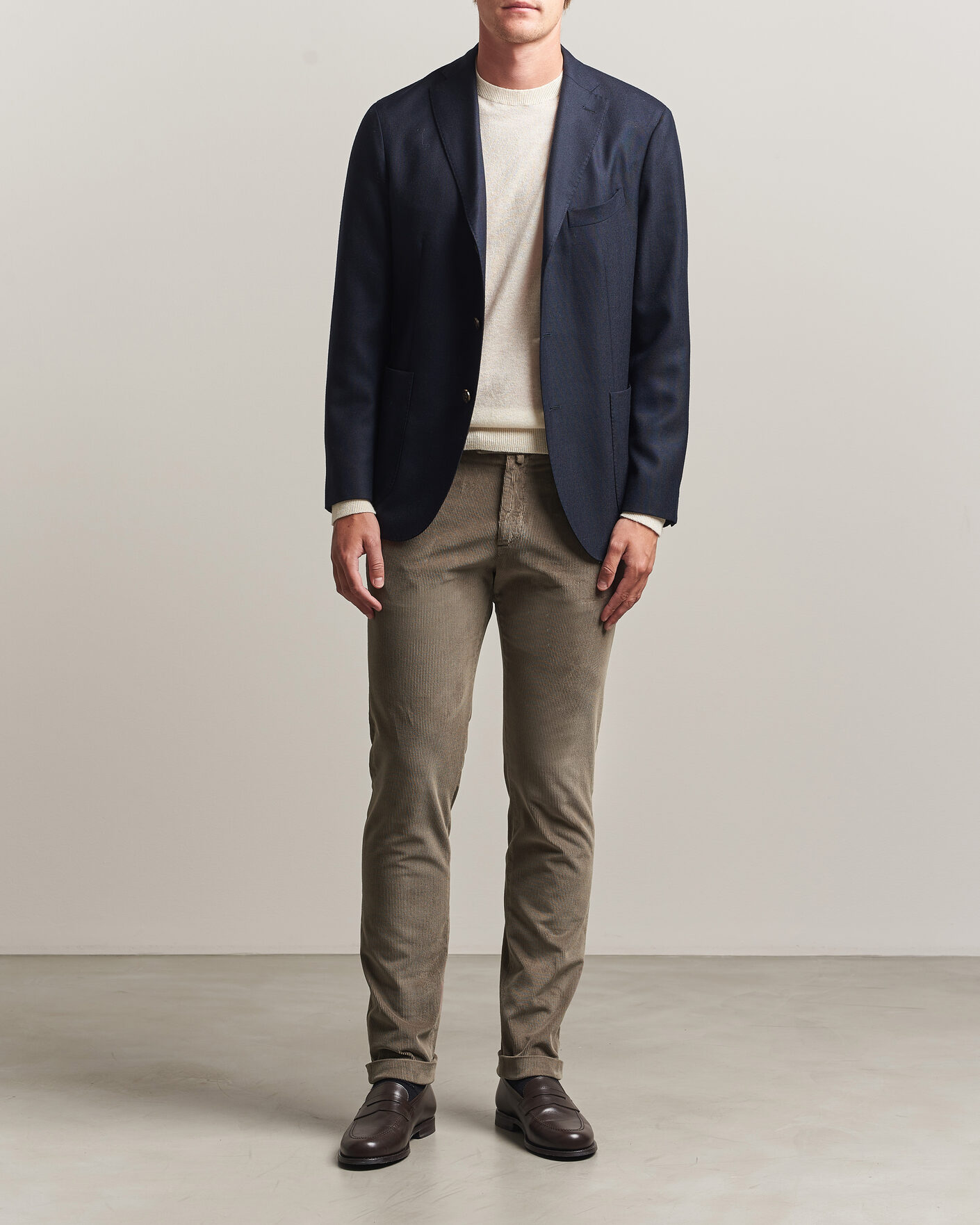 Mies | Housut | Briglia 1949 | Slim Fit Corduroy Trousers Taupe