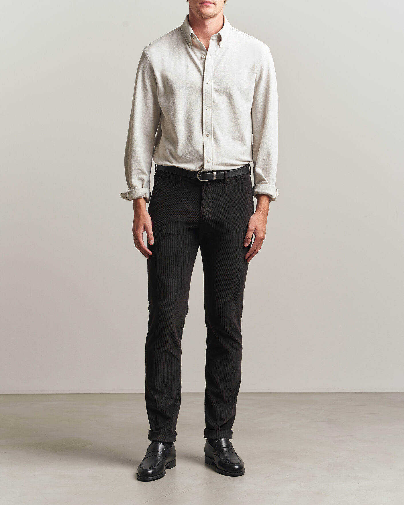 Mies | Housut | Briglia 1949 | Slim Fit Corduroy Trousers Dark Brown