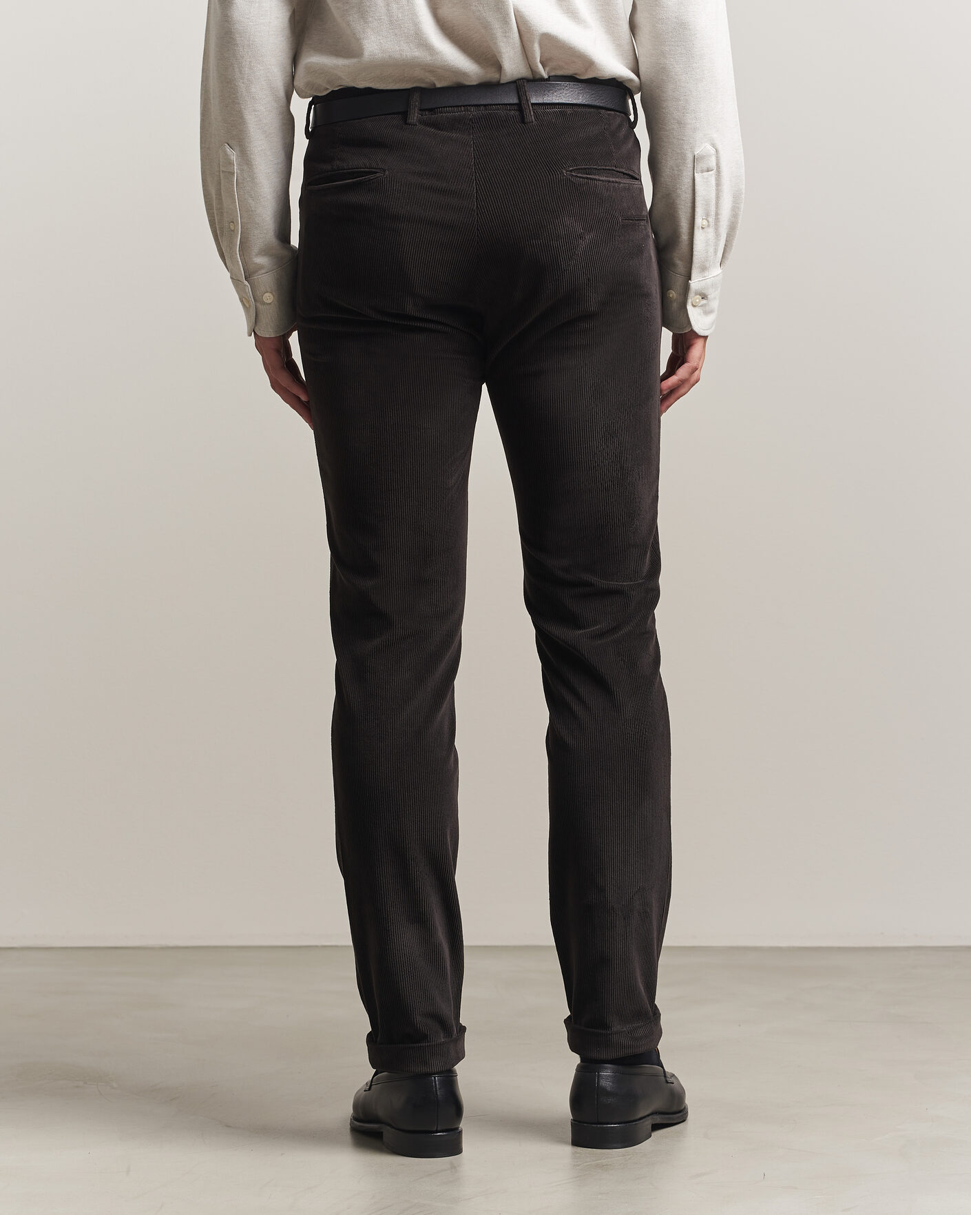 Mies | Housut | Briglia 1949 | Slim Fit Corduroy Trousers Dark Brown