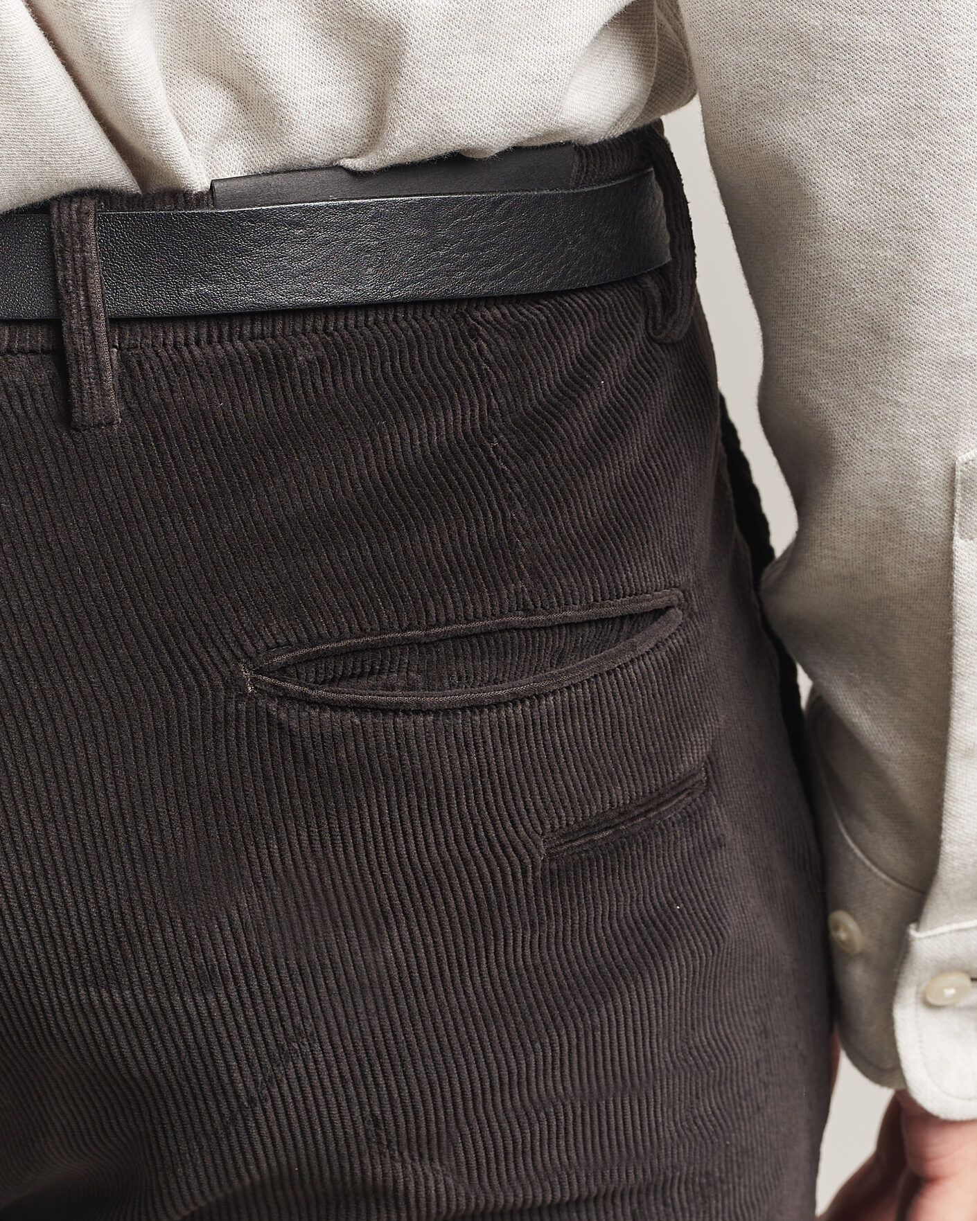Mies | Housut | Briglia 1949 | Slim Fit Corduroy Trousers Dark Brown