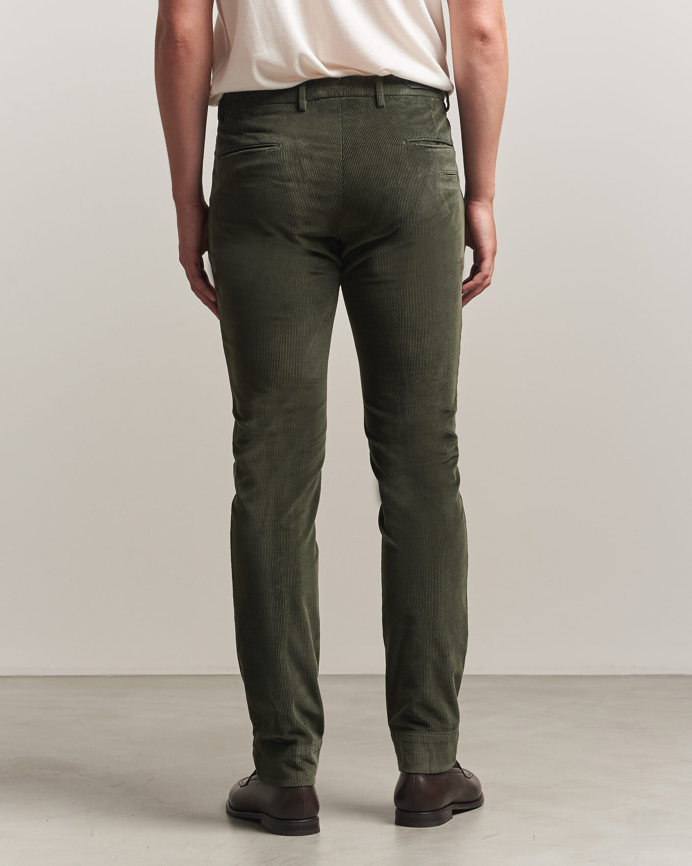 Mies | Housut | Briglia 1949 | Slim Fit Corduroy Trousers Dark Green