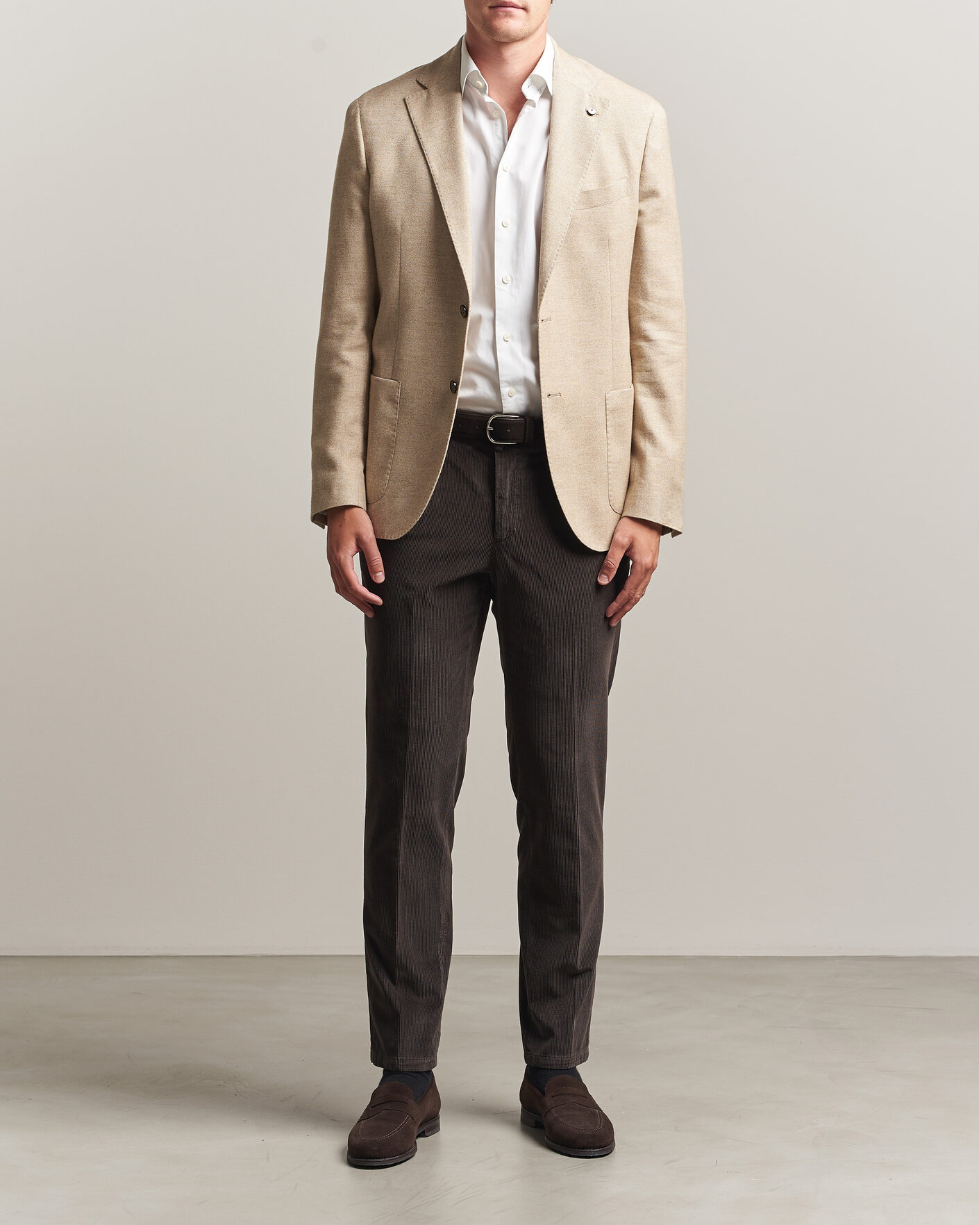 Mies | Housut | Briglia 1949 | Easy Fit Corduroy Trousers Brown