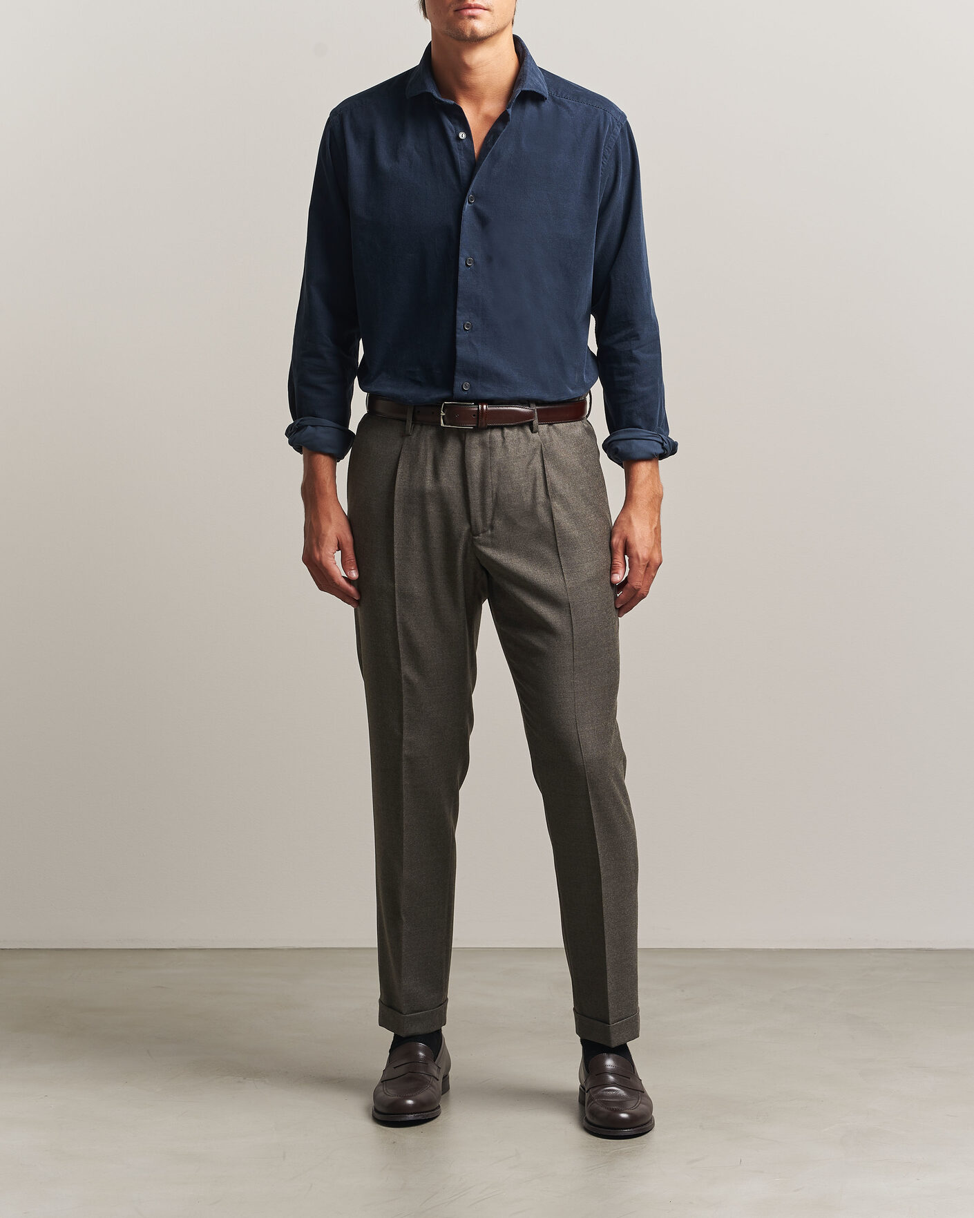 Mies | Housut | Briglia 1949 | Isola Stretch Flannel Trousers Brown