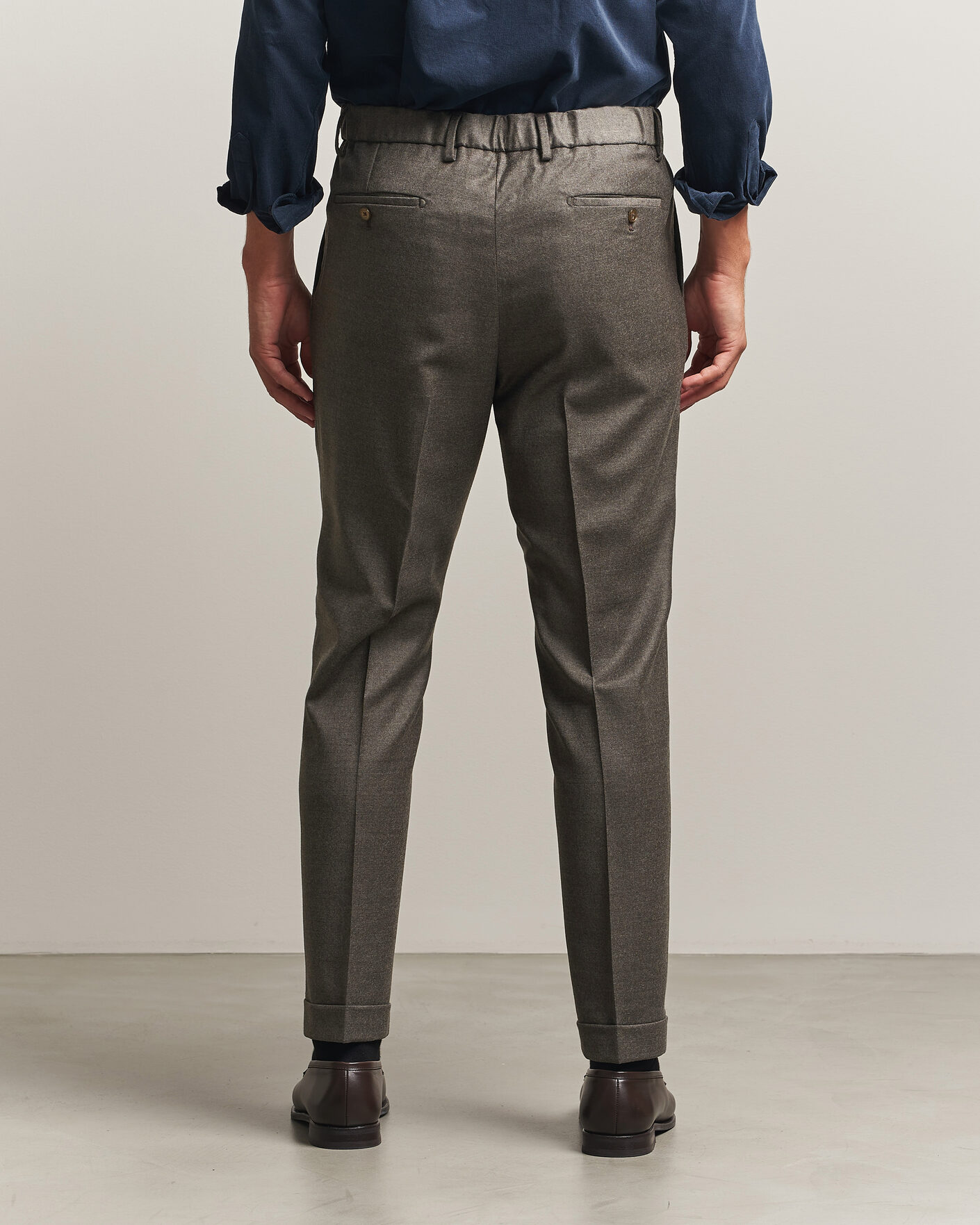 Mies | Housut | Briglia 1949 | Isola Stretch Flannel Trousers Brown
