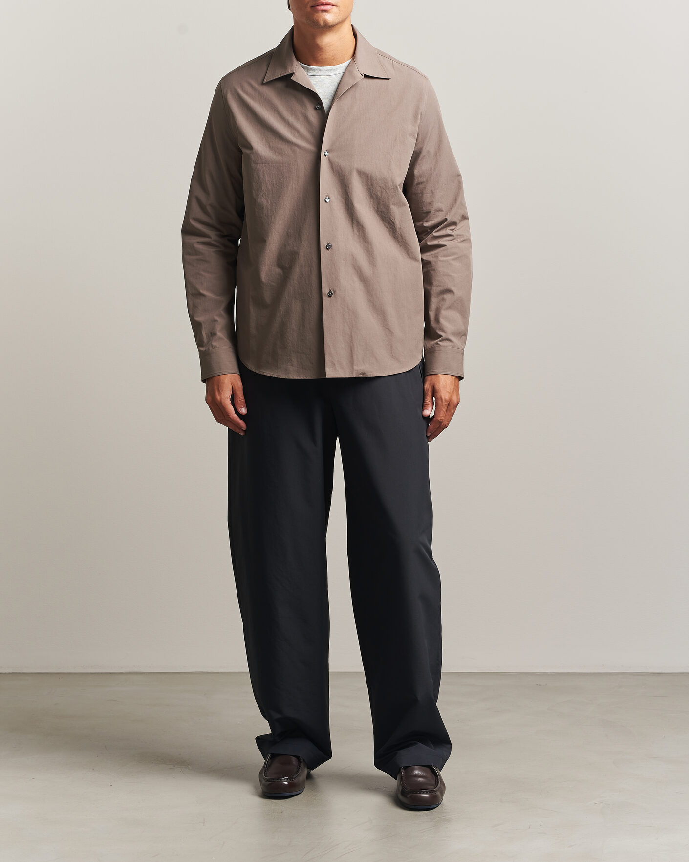 Mies | Kauluspaidat | Jil Sander | Crispy Washed Cotton Shirt Taupe
