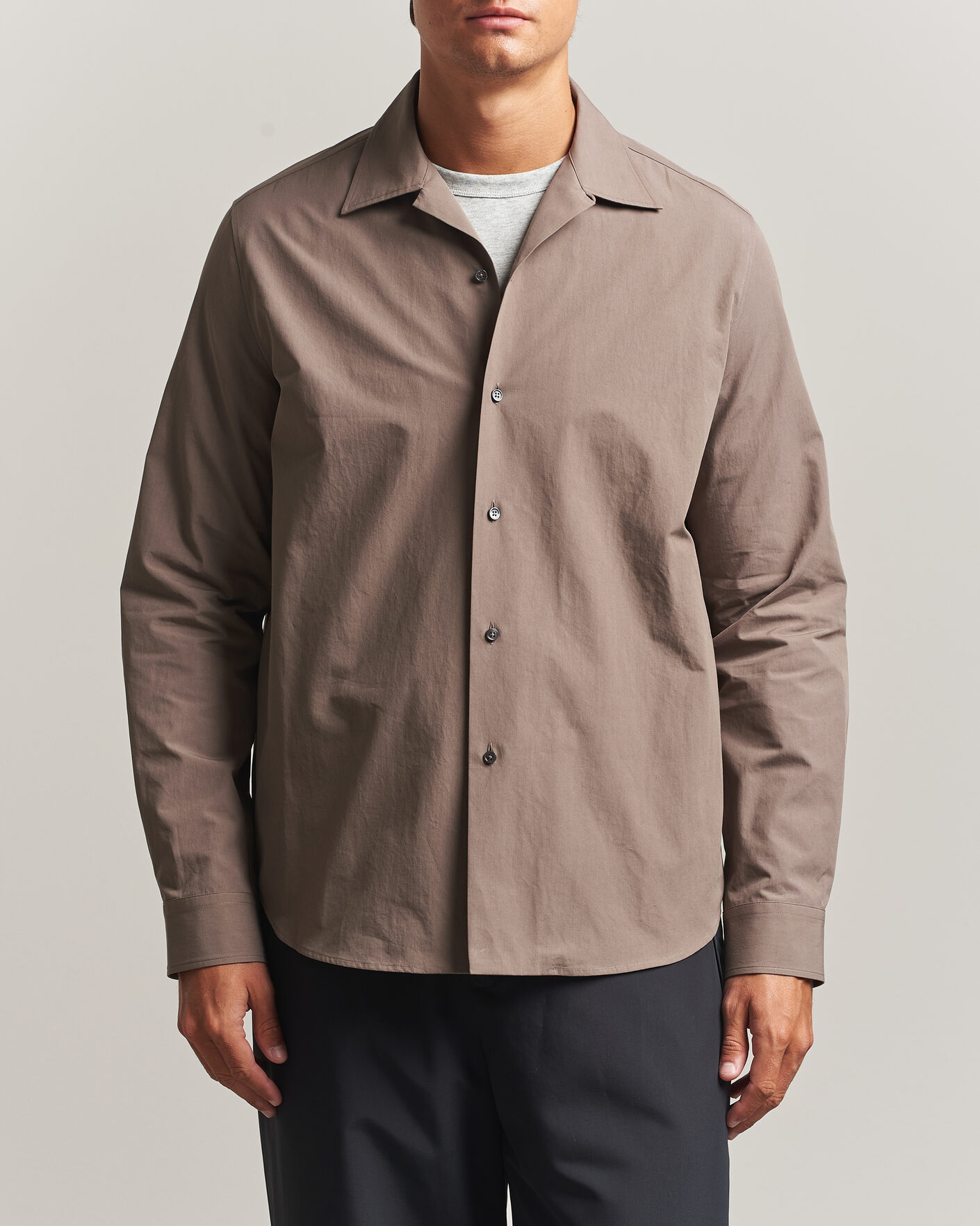 Mies | Kauluspaidat | Jil Sander | Crispy Washed Cotton Shirt Taupe