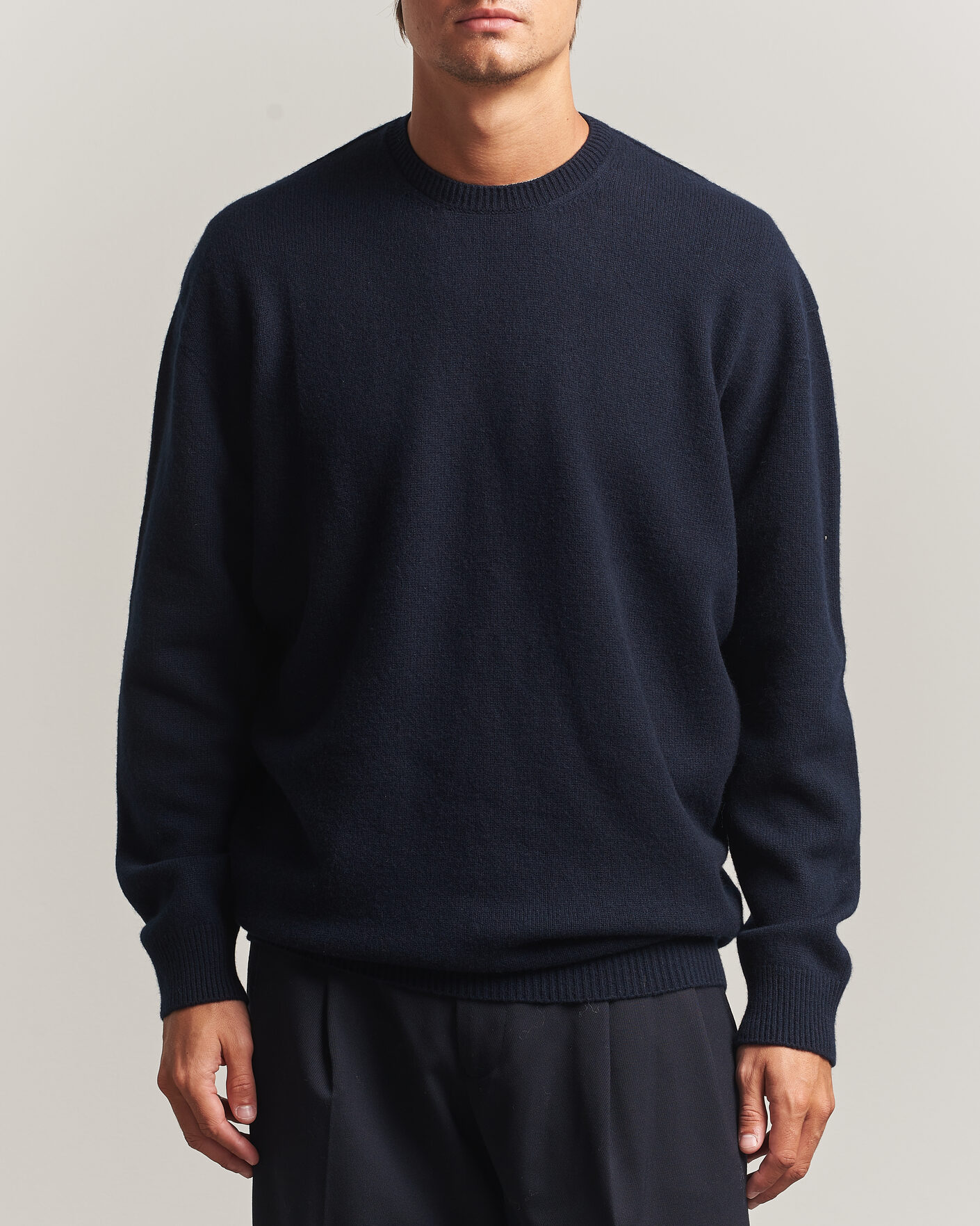 Mies | Puserot | Jil Sander | Wool/Cashmere Seamless Sweater Navy