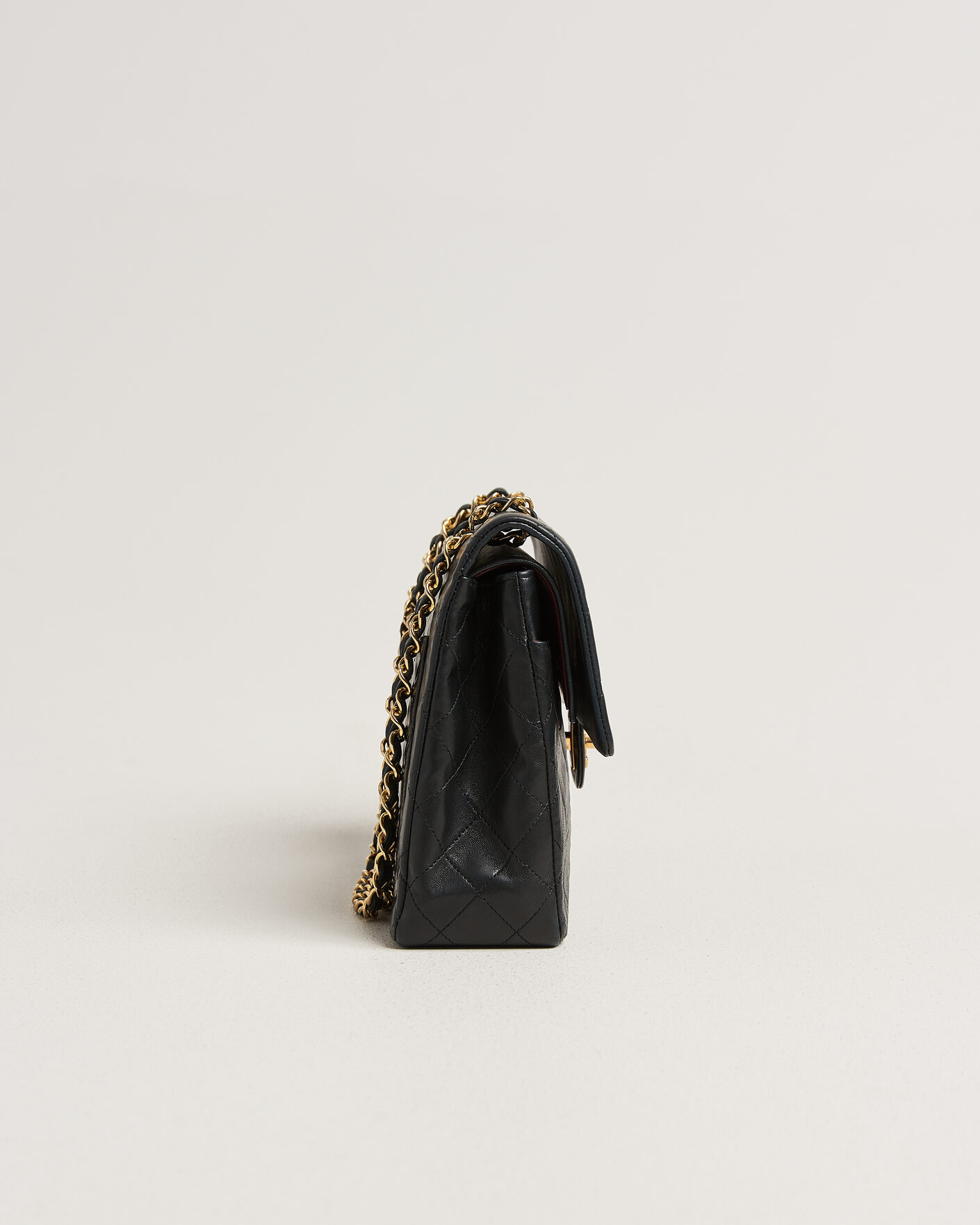 Mies | Pre-Owned & Vintage Bags | Chanel Pre-Owned | Classic Medium Square Double Flap Bag Lambskin Black