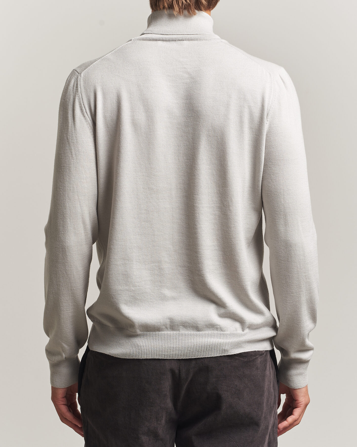 Mies | Puserot | Gran Sasso | Merino Fashion Fit Rollneck Light Beige