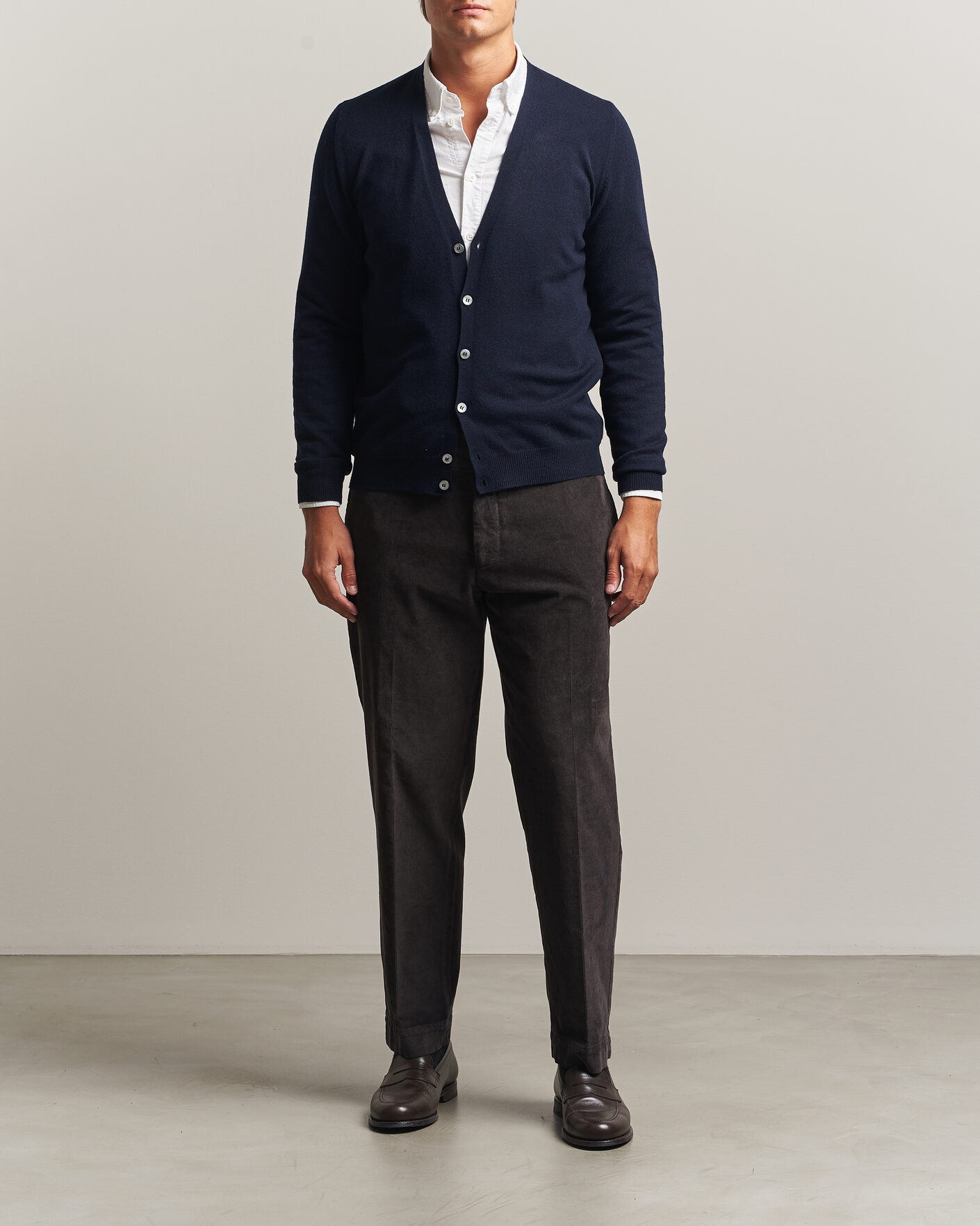 Mies | Puserot | Gran Sasso | Wool/Cashmere Cardigan Navy