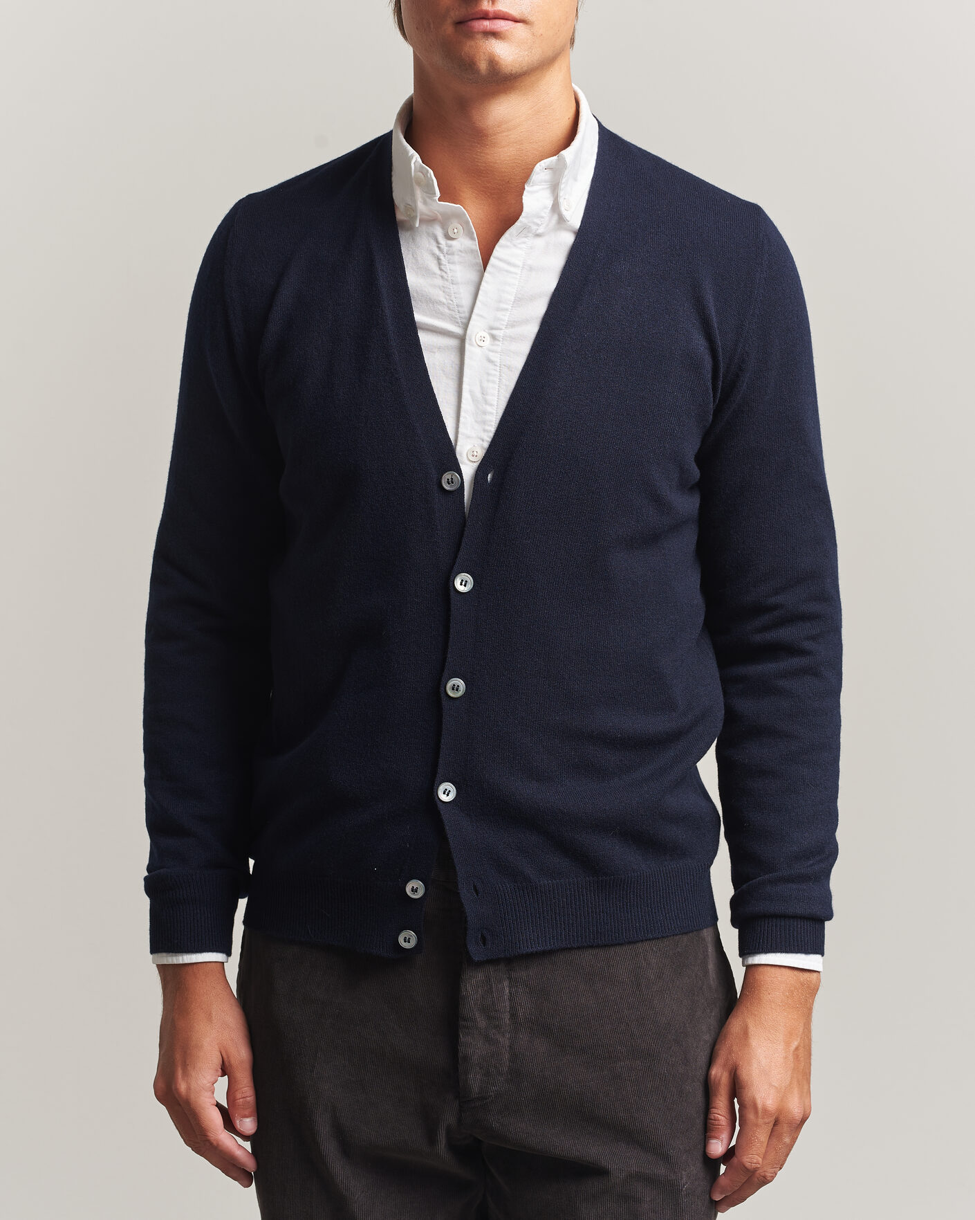 Mies | Puserot | Gran Sasso | Wool/Cashmere Cardigan Navy
