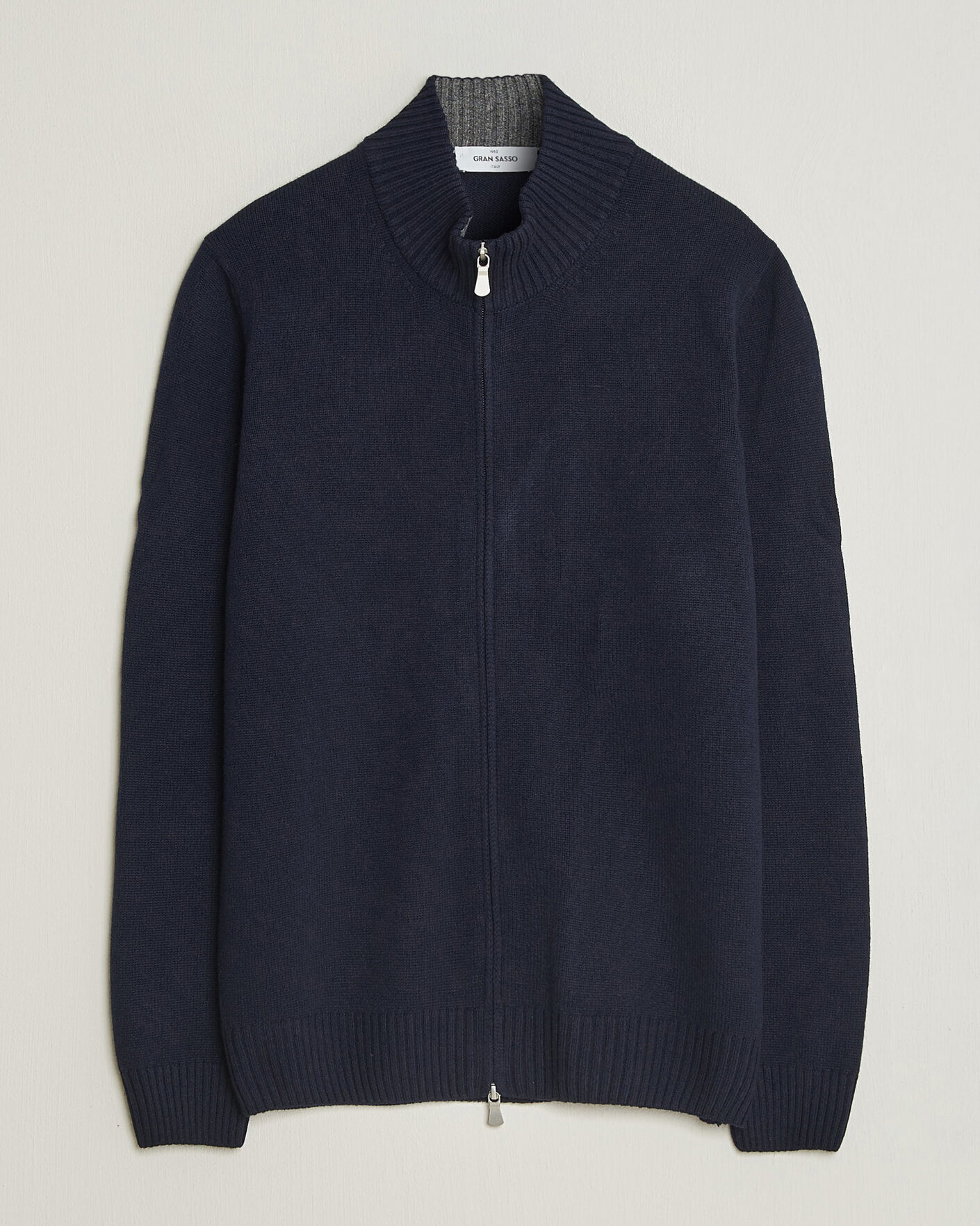 Mies | Puserot | Gran Sasso | Wool/Cashmere Full Zip Navy