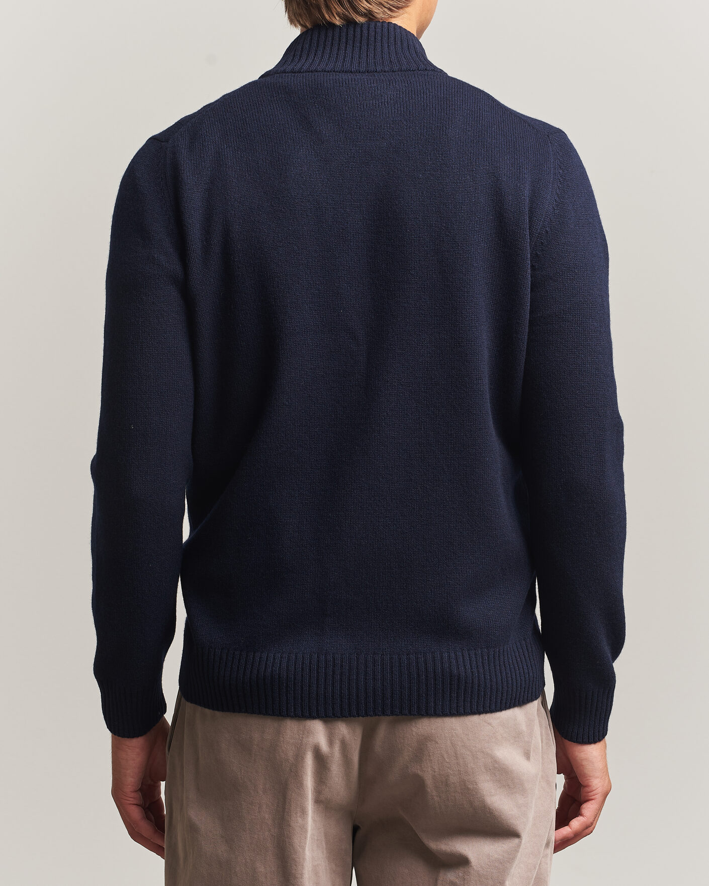 Mies | Puserot | Gran Sasso | Wool/Cashmere Full Zip Navy