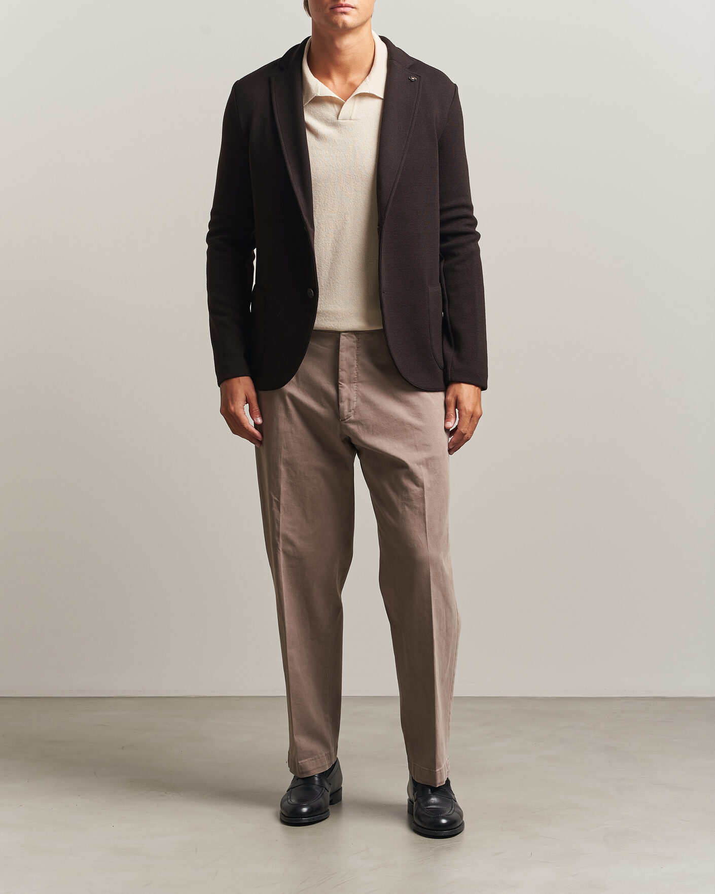 Mies | Pikkutakit | Gran Sasso | Rainwool Knitted Blazer Dark Brown