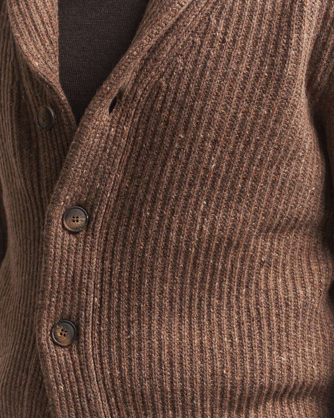 Mies | Puserot | Gran Sasso | Wool/Cashmere Donegal Cardigan Brown