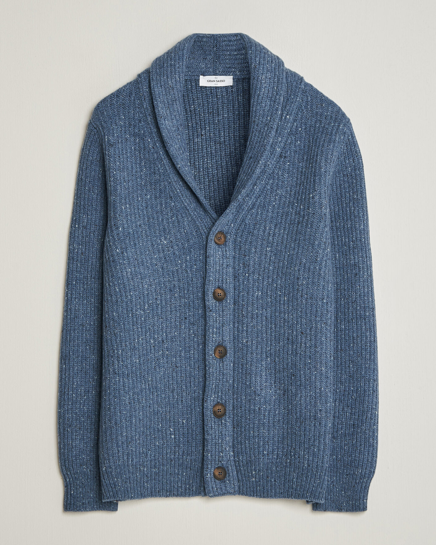 Mies | Puserot | Gran Sasso | Wool/Cashmere Donegal Cardigan Blue