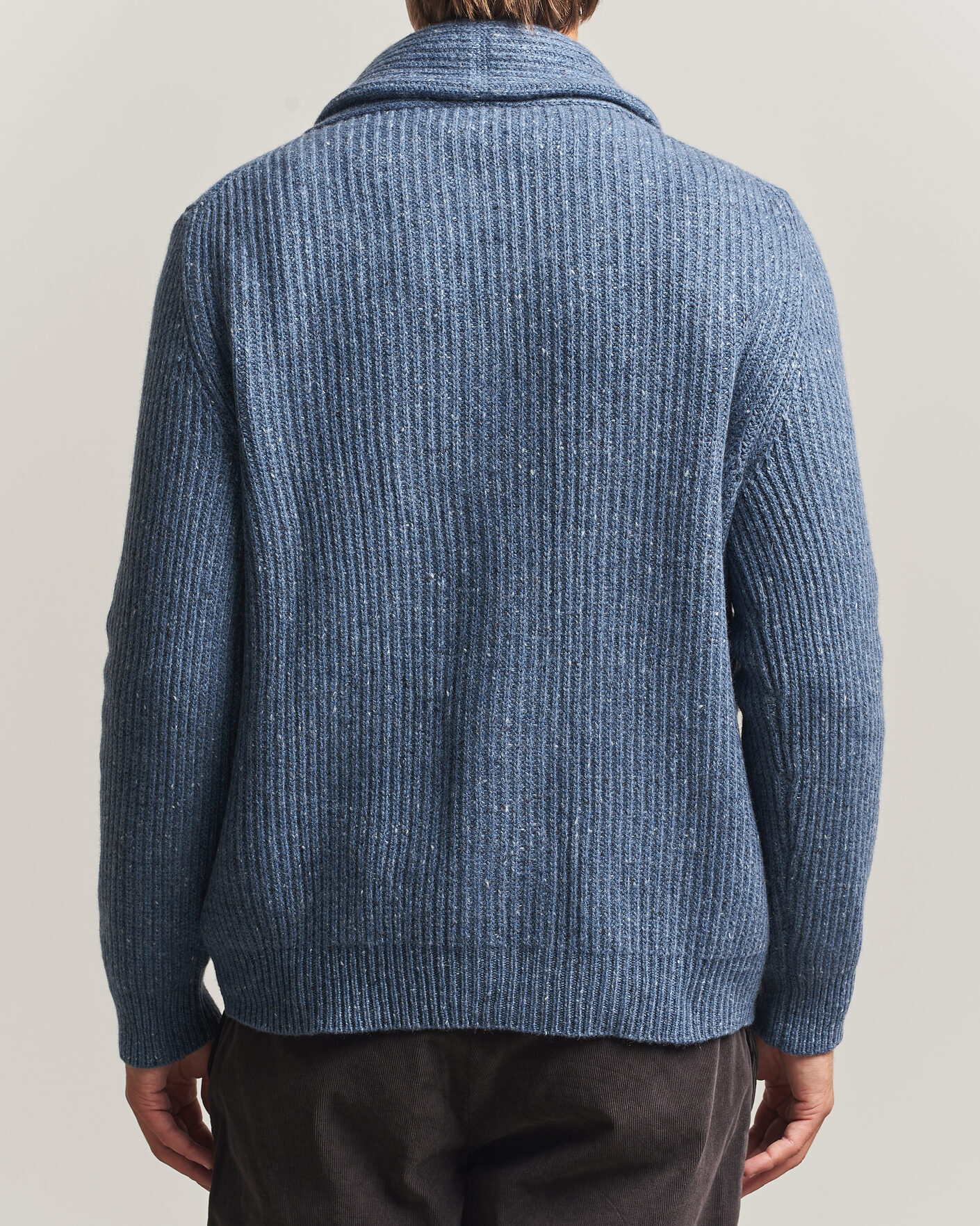 Mies | Puserot | Gran Sasso | Wool/Cashmere Donegal Cardigan Blue