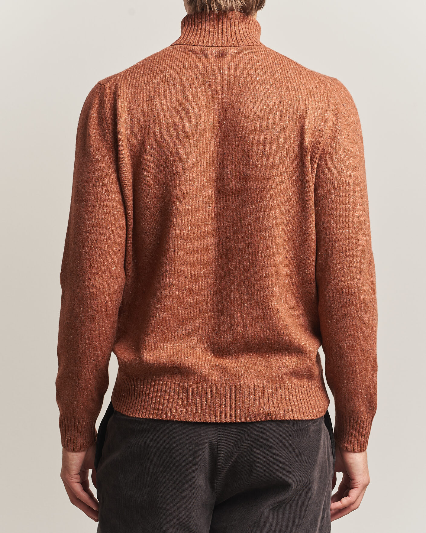 Mies | Puserot | Gran Sasso | Wool/Cashmere Donegal Rollneck Rust Orange