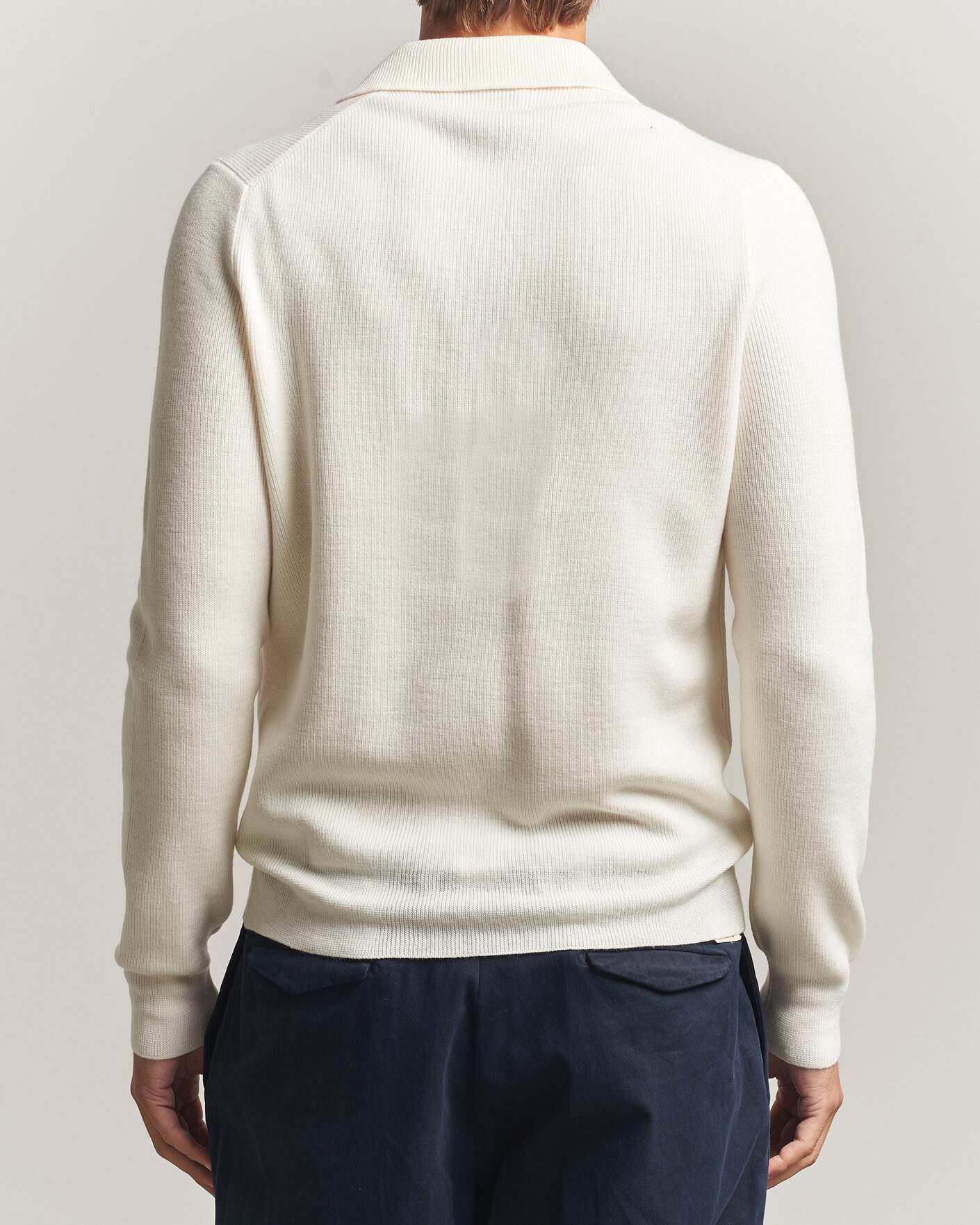 Mies | Puserot | Gran Sasso | Merino Knitted Polo Cream