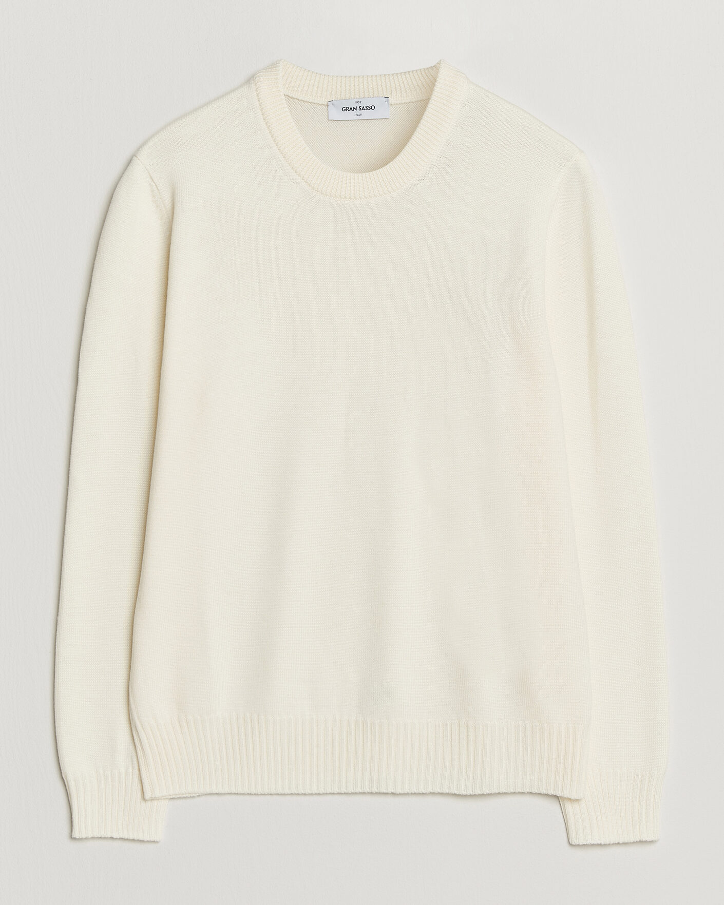 Mies | Puserot | Gran Sasso | Merino Knitted Crew Neck Cream