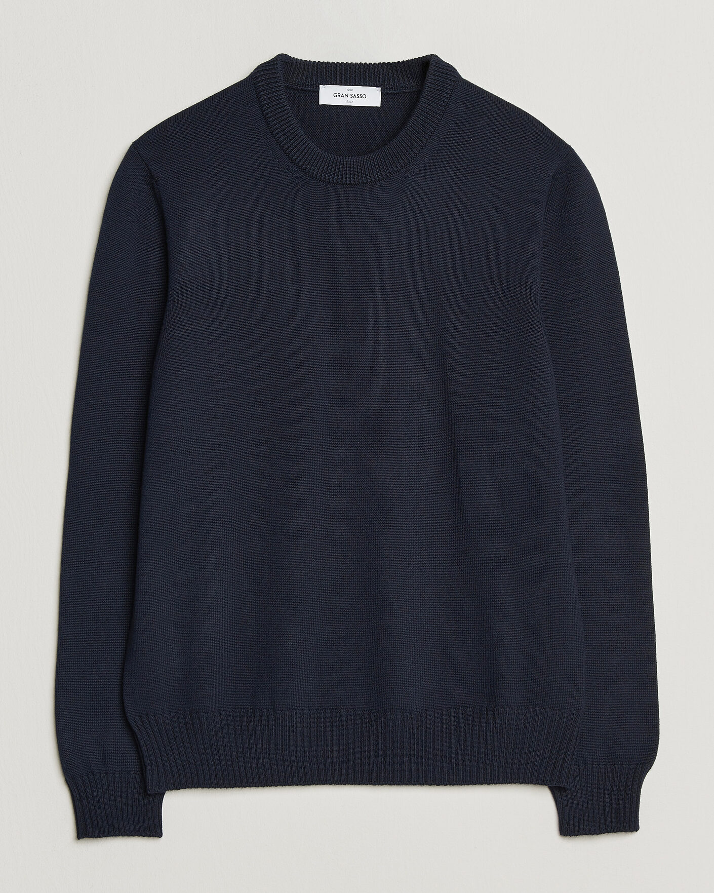 Mies | Puserot | Gran Sasso | Merino Knitted Crew Neck Navy