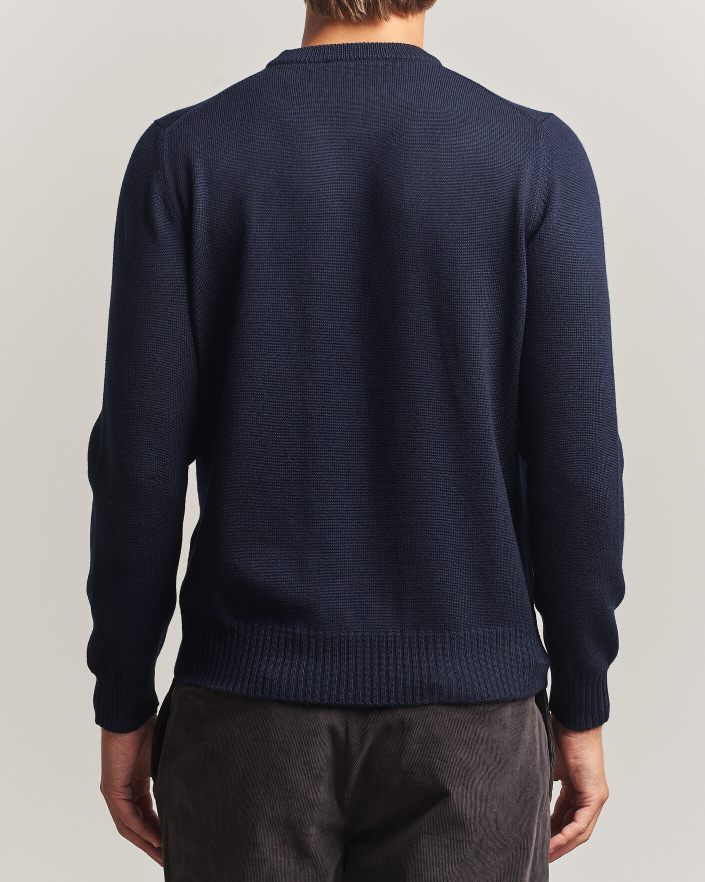 Mies | Puserot | Gran Sasso | Merino Knitted Crew Neck Navy