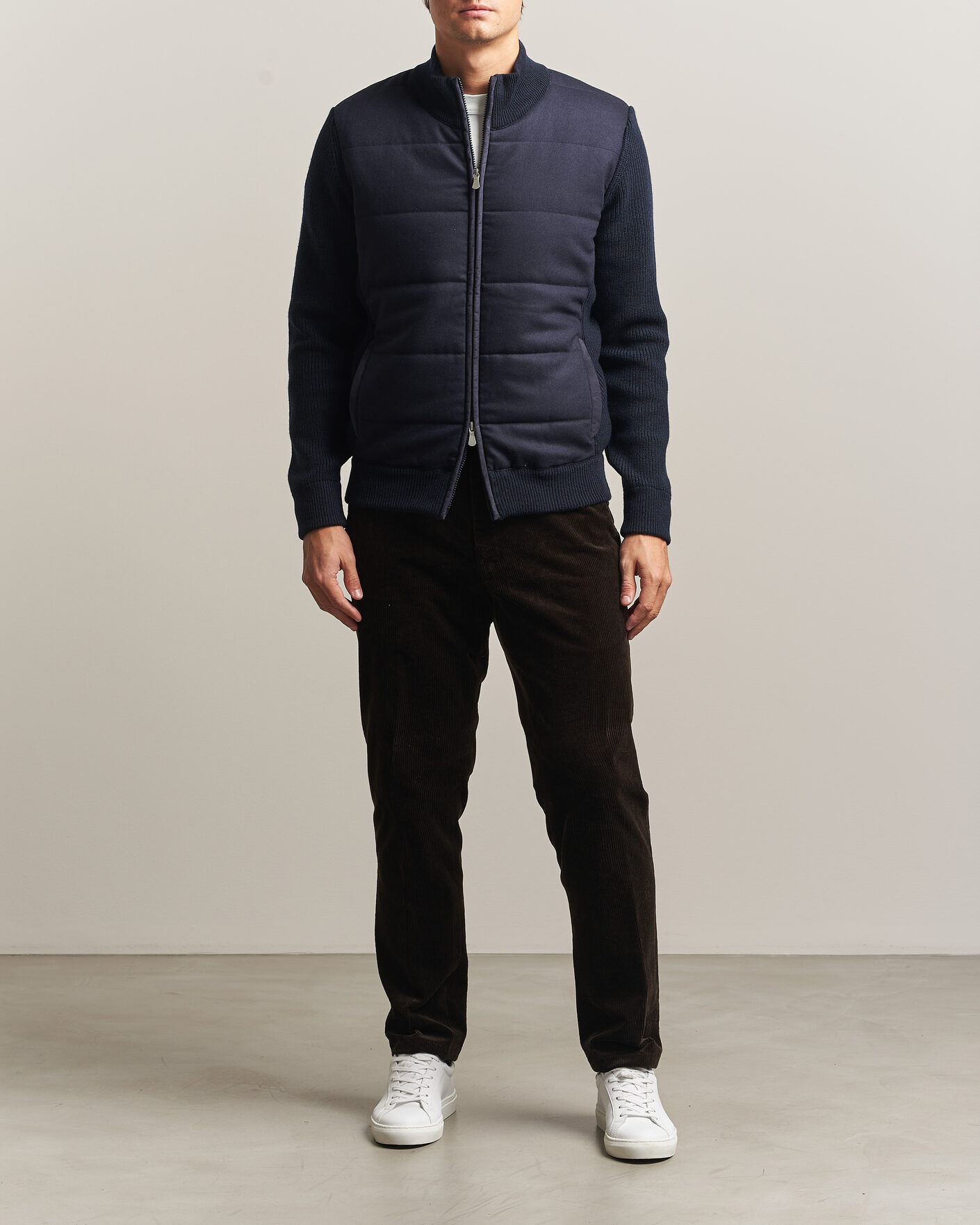 Mies | Takit | Gran Sasso | Brushed Wool Hybrid Jacket Navy