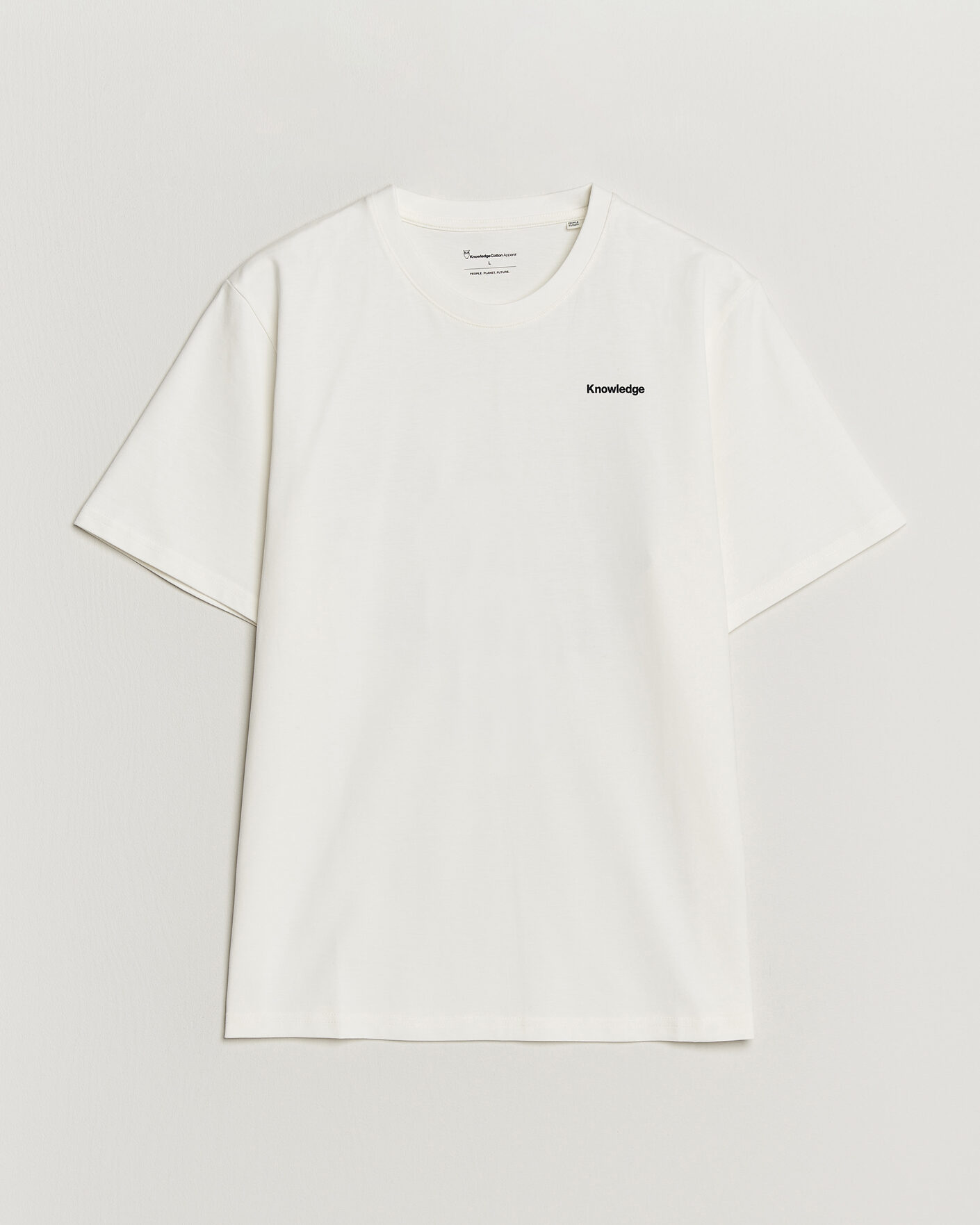 Mies | T-paidat | KnowledgeCotton Apparel | Back Print T-Shirt Egret