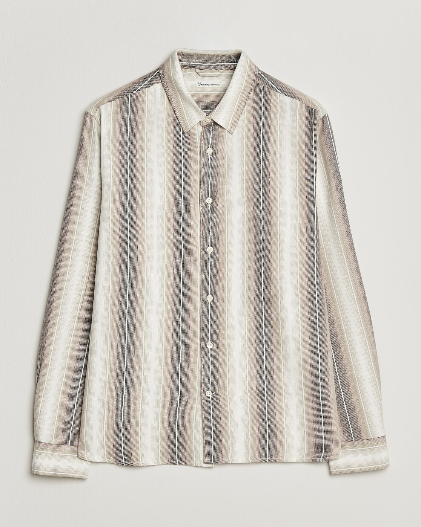 Mies | Kauluspaidat | KnowledgeCotton Apparel | Dune Regular Stripe Shirt Creme