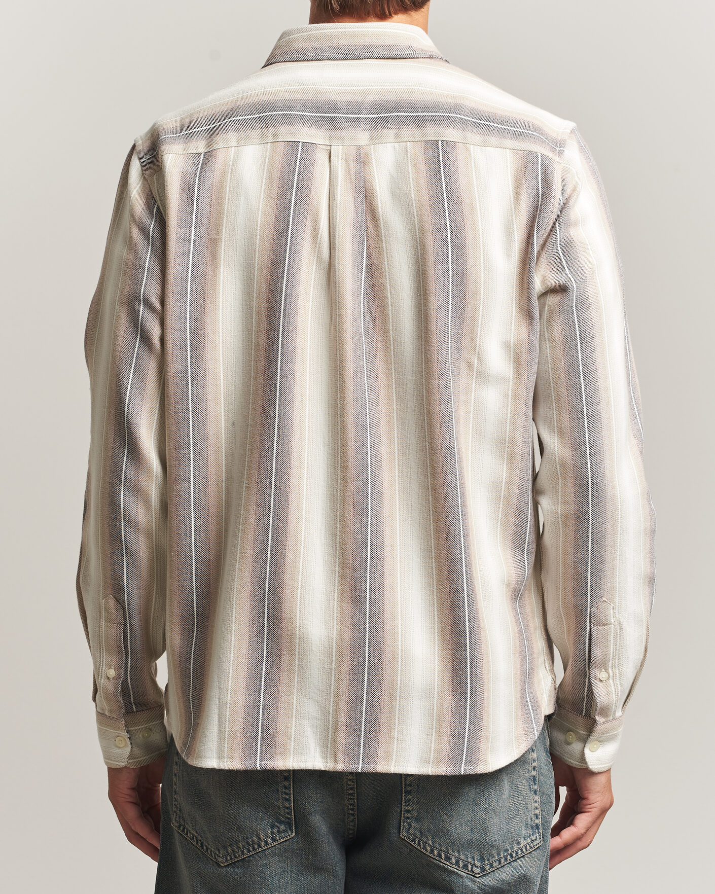 Mies | Kauluspaidat | KnowledgeCotton Apparel | Dune Regular Stripe Shirt Creme