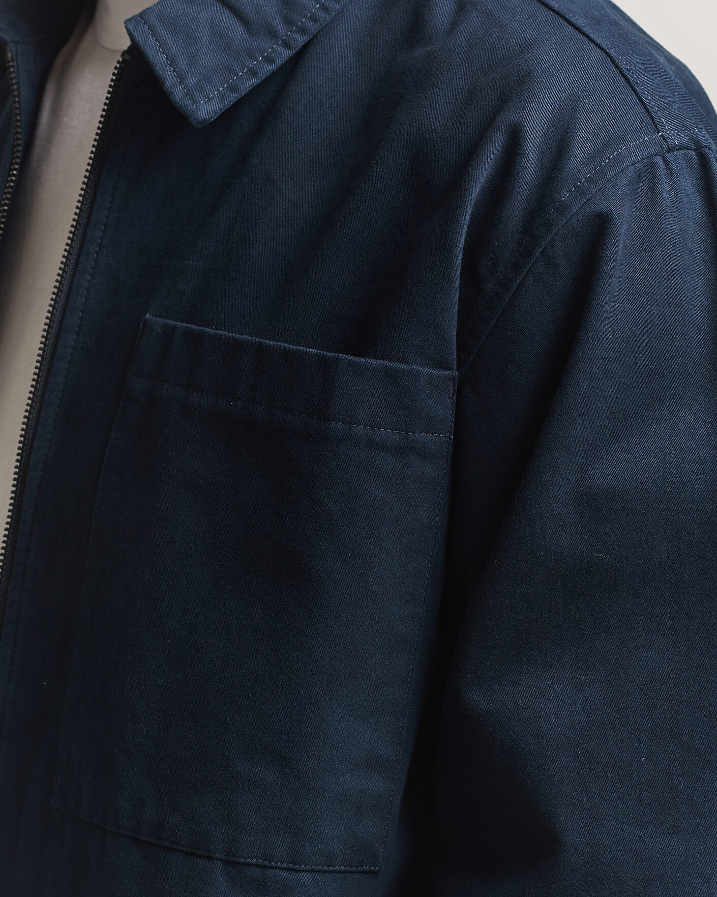 Mies | Kauluspaidat | KnowledgeCotton Apparel | Twill Zip Overshirt Total Eclipse