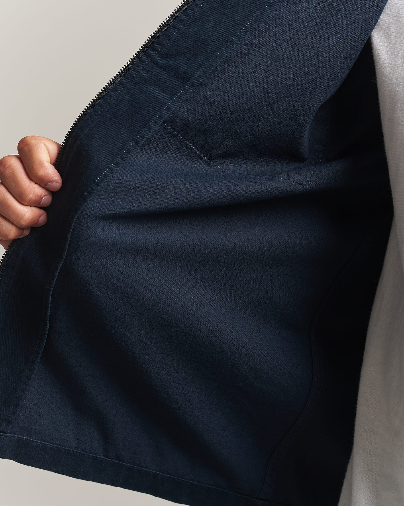 Mies | Kauluspaidat | KnowledgeCotton Apparel | Twill Zip Overshirt Total Eclipse