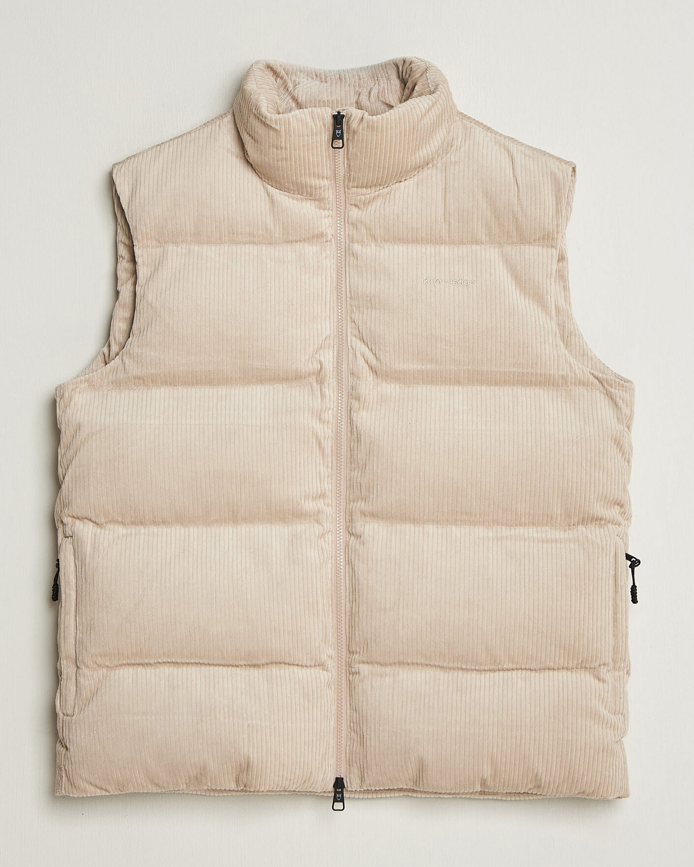 Mies | Ulkoliivit | KnowledgeCotton Apparel | Corduroy Puffer Vest Light Feather Grey