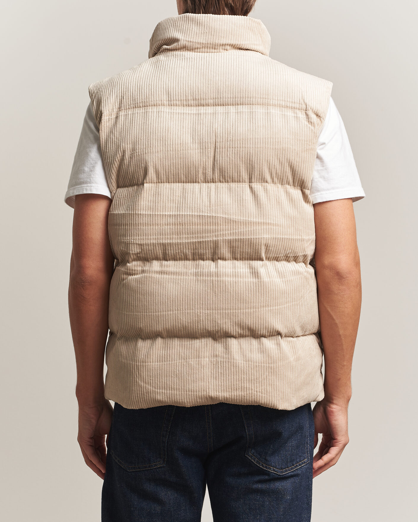 Mies | Ulkoliivit | KnowledgeCotton Apparel | Corduroy Puffer Vest Light Feather Grey